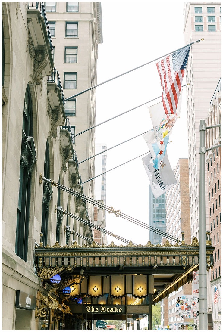 Entrance sign at The Drake Hotel wedding venue in Chicago