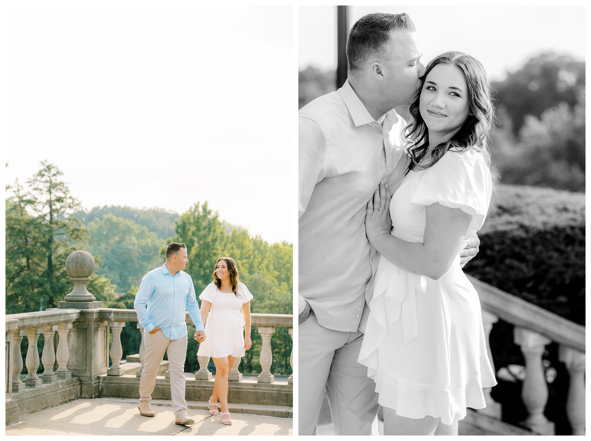 beautiful cincinnati engagement photo shoot at ault park and john a roebling bridge with josh and andrea photography