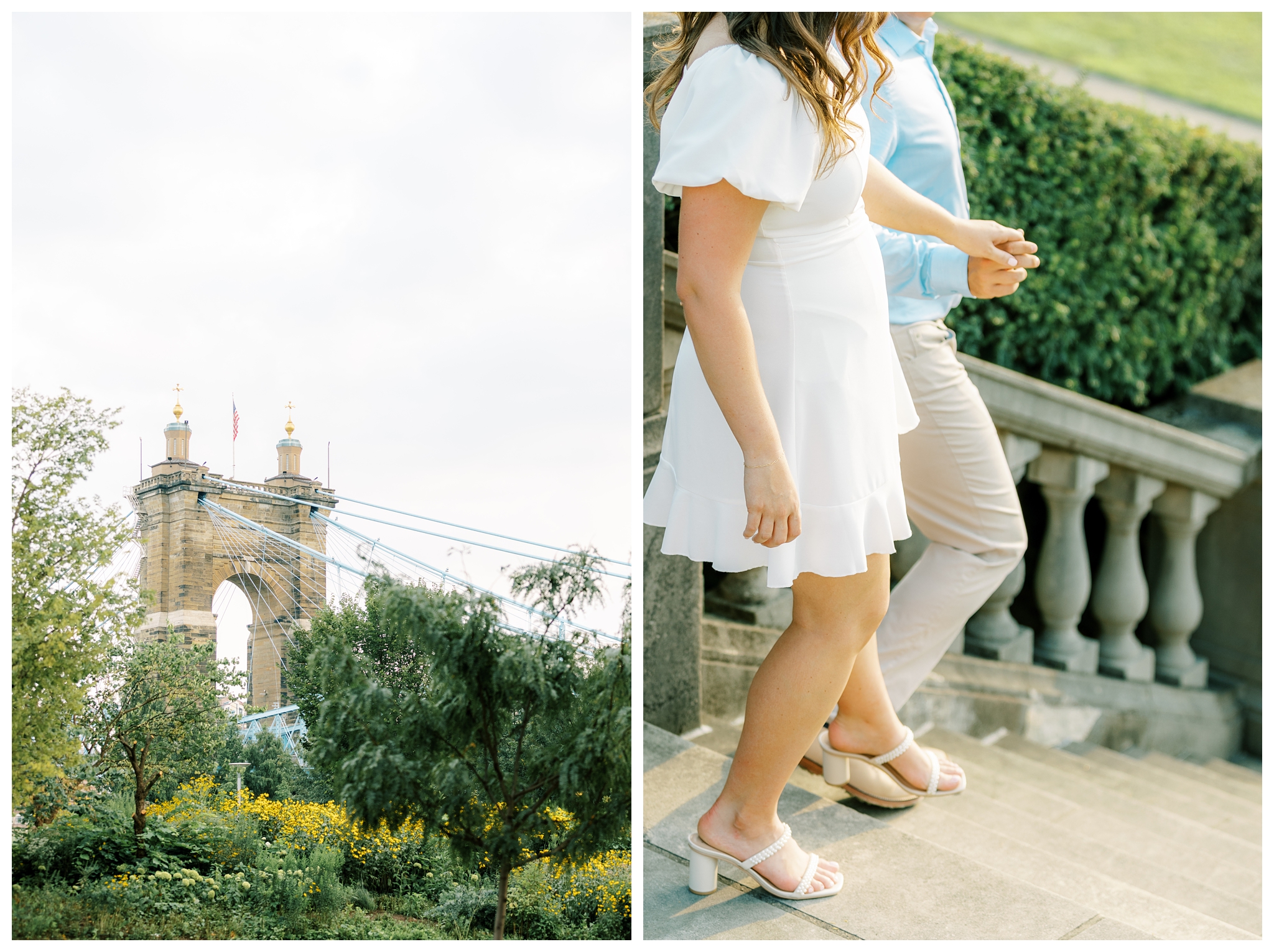 beautiful cincinnati engagement photo shoot at ault park and john a roebling bridge with josh and andrea photography