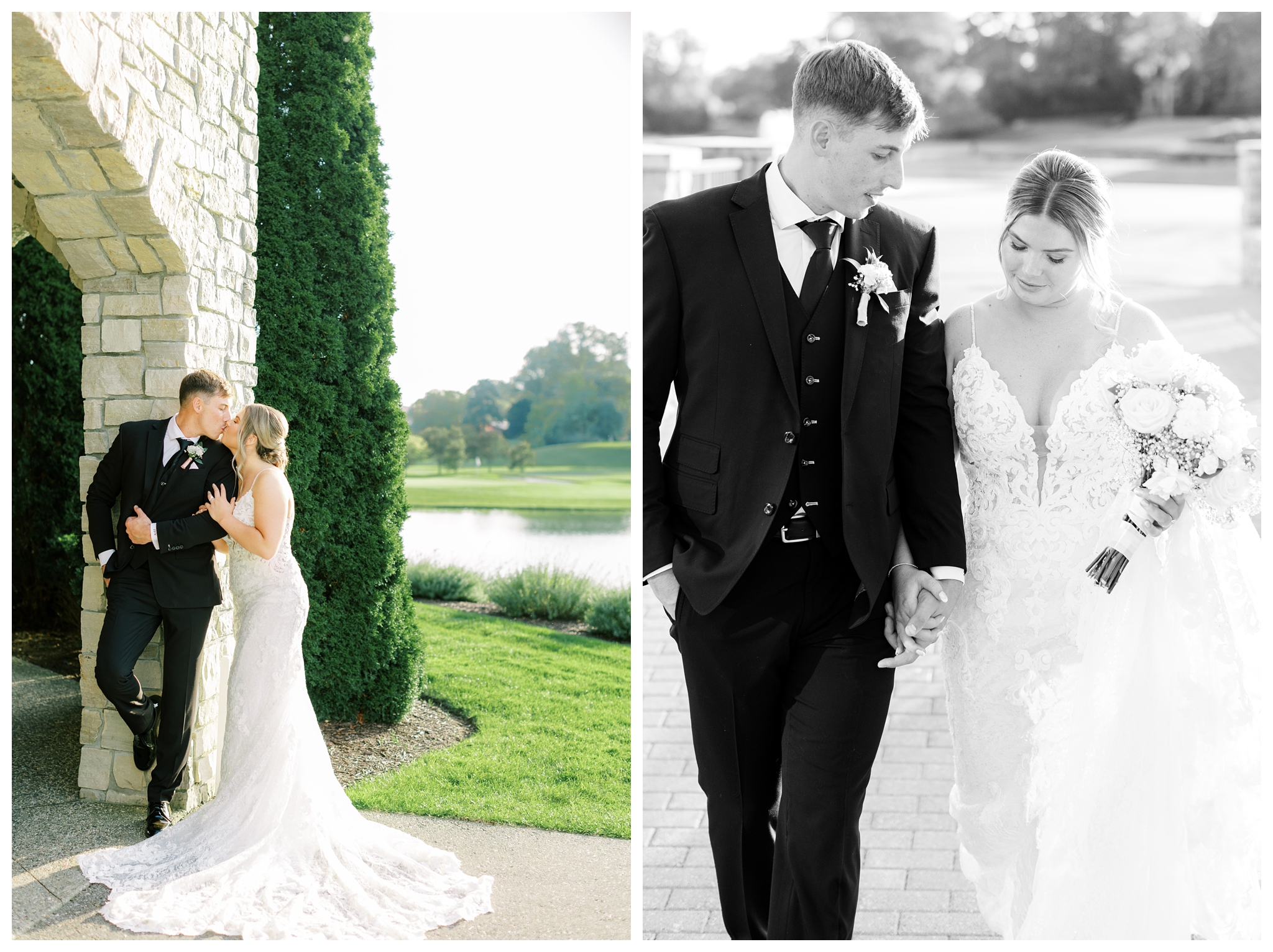 beautiful romantic country club wedding photos in midland michigan at midland country club by josh and andrea photography