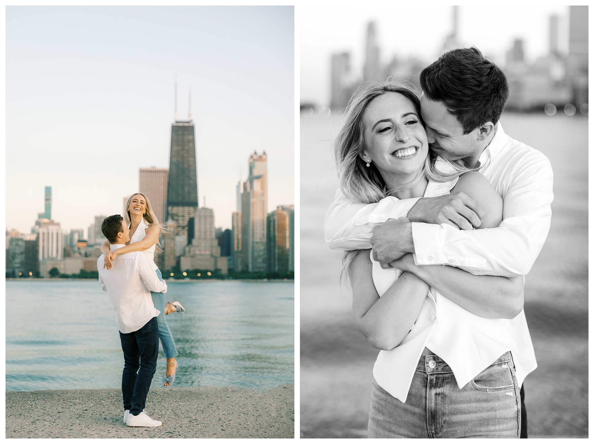 classy romantic engagement shoot at the wrigley building the river walk north avenue pier in downtown chicago illinois by josh and andrea photography