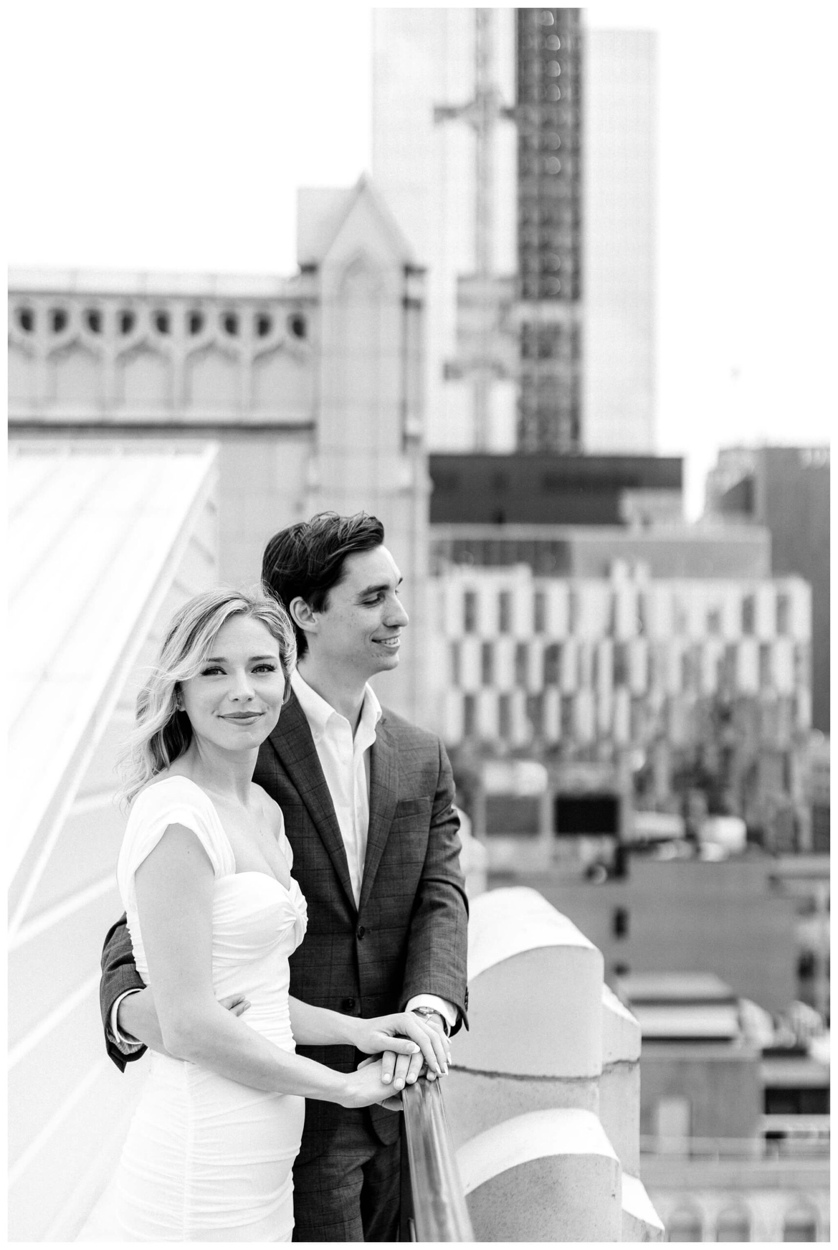 beautiful romantic hollywood style bar engagement shoot in downtown detroit at the monarch club and DIA by josh and andrea photograpy 