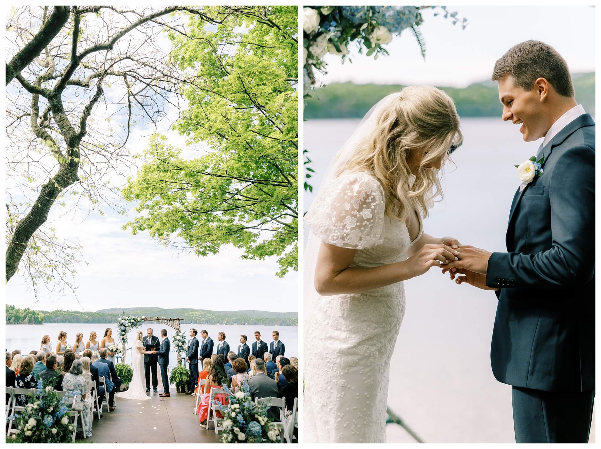 dreamy romantic lakeside wedding near Traverse City michigan by Josh and Andrea photography 