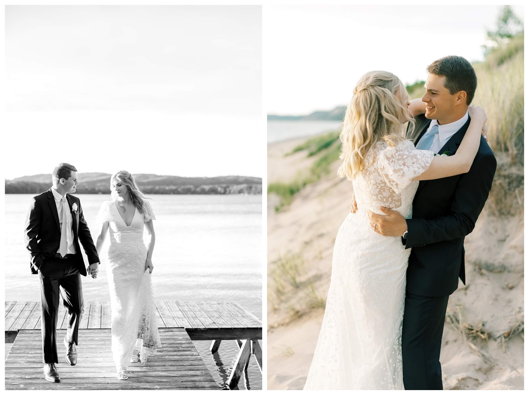 dreamy romantic lakeside wedding near Traverse City michigan by Josh and Andrea photography 