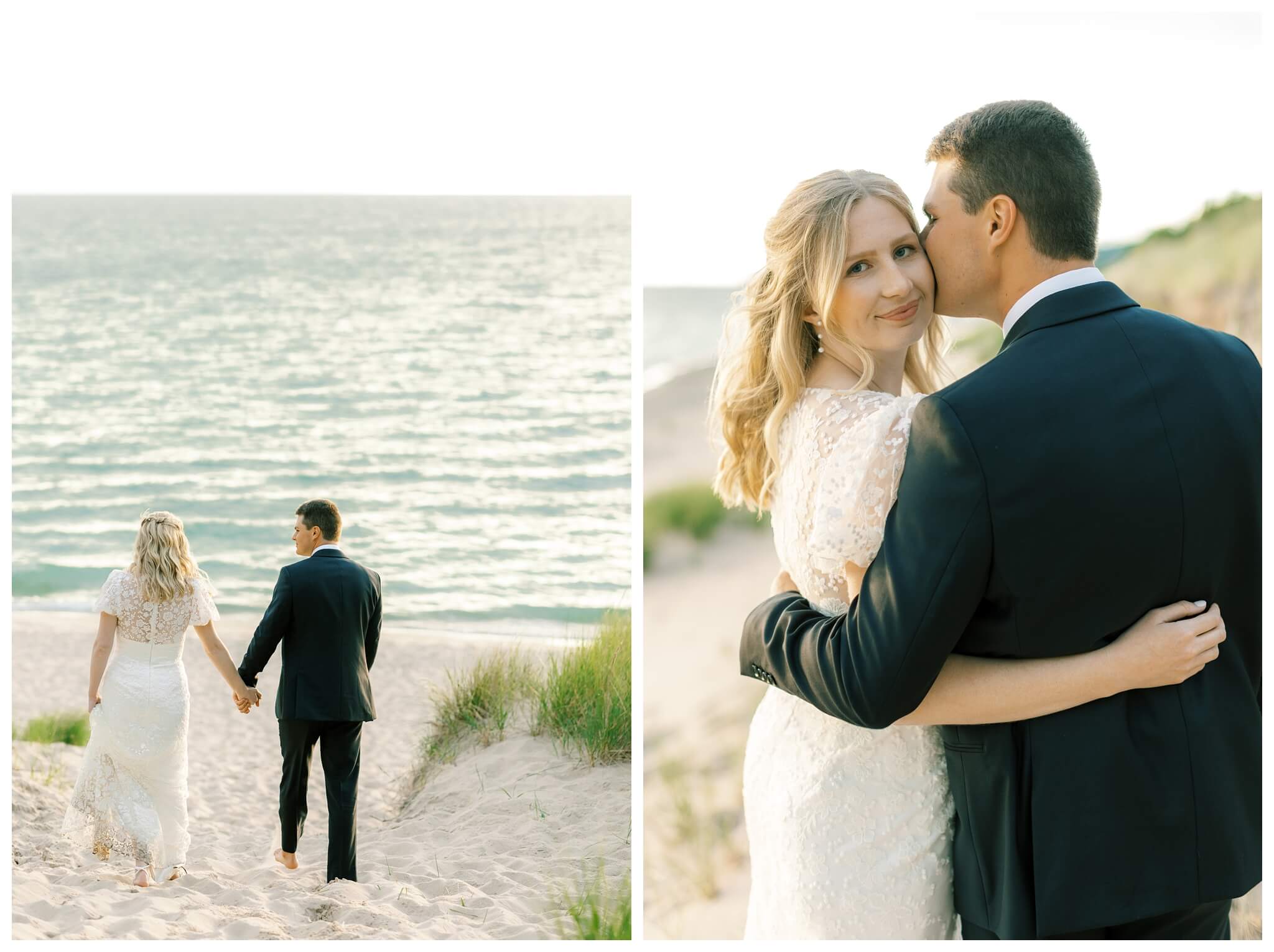 dreamy romantic lakeside wedding near Traverse City michigan by Josh and Andrea photography 