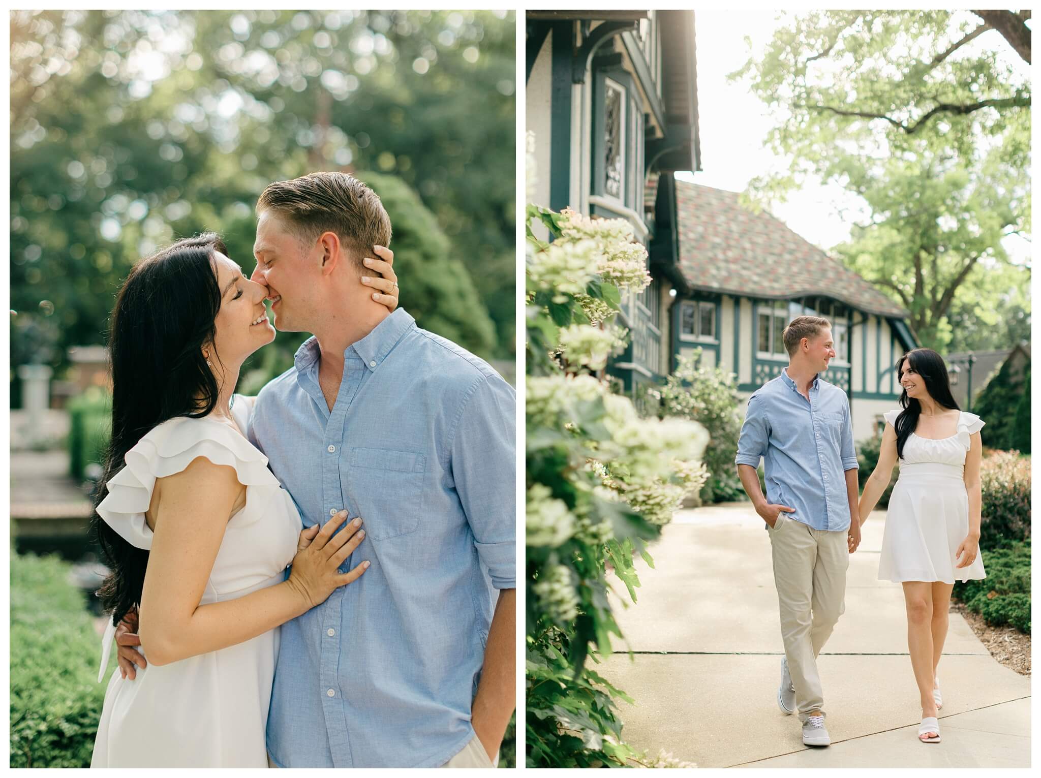 romantic nature estate engagement shoot near kalamazoo michigan at kellogg manor house and asylum lake by josh and andrea photography 