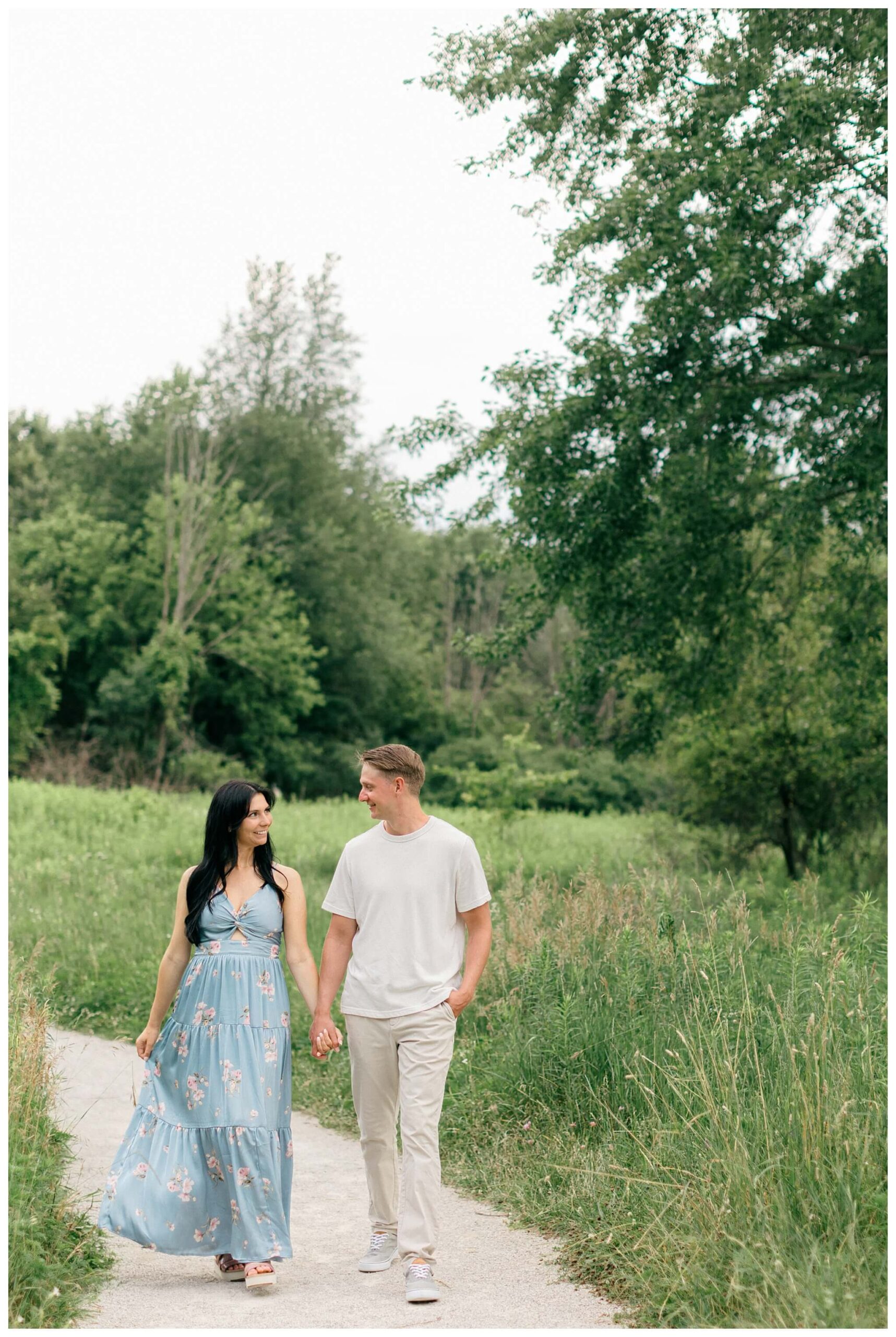 romantic nature estate engagement shoot near kalamazoo michigan at kellogg manor house and asylum lake by josh and andrea photography 