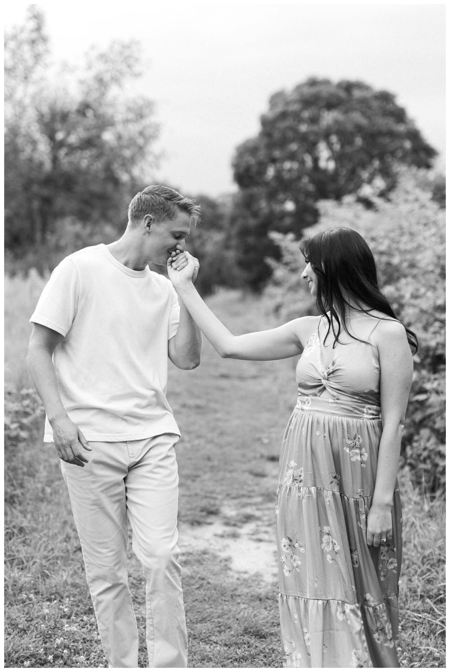 romantic nature estate engagement shoot near kalamazoo michigan at kellogg manor house and asylum lake by josh and andrea photography 