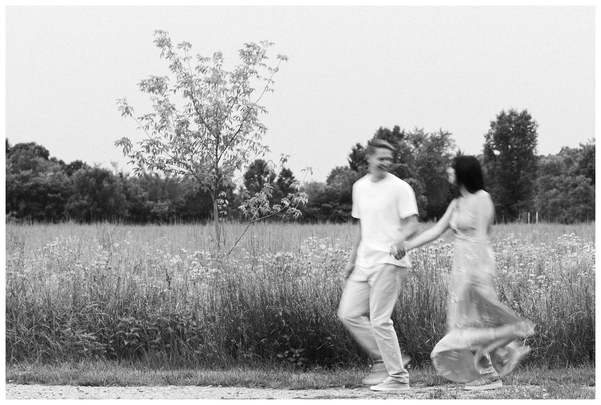 romantic nature estate engagement shoot near kalamazoo michigan at kellogg manor house and asylum lake by josh and andrea photography 