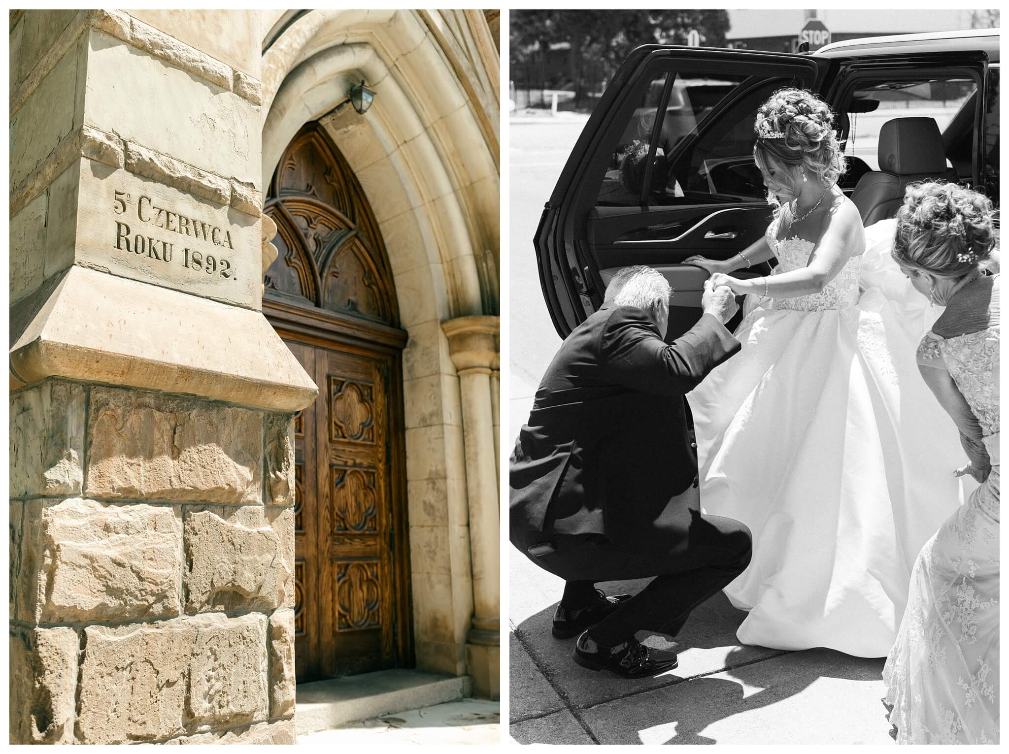 timeless ballroom wedding in downtown detroit at the colony club with motor city vintage rentals and josh and andrea photography