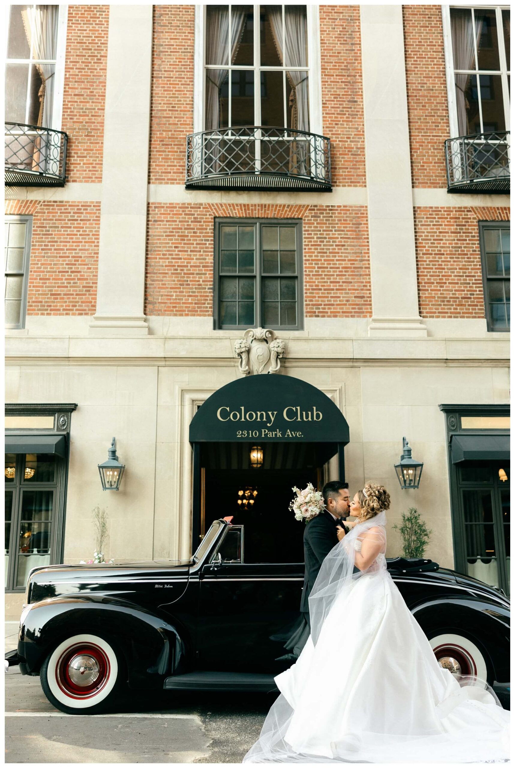 timeless ballroom wedding in downtown detroit at the colony club with motor city vintage rentals and josh and andrea photography