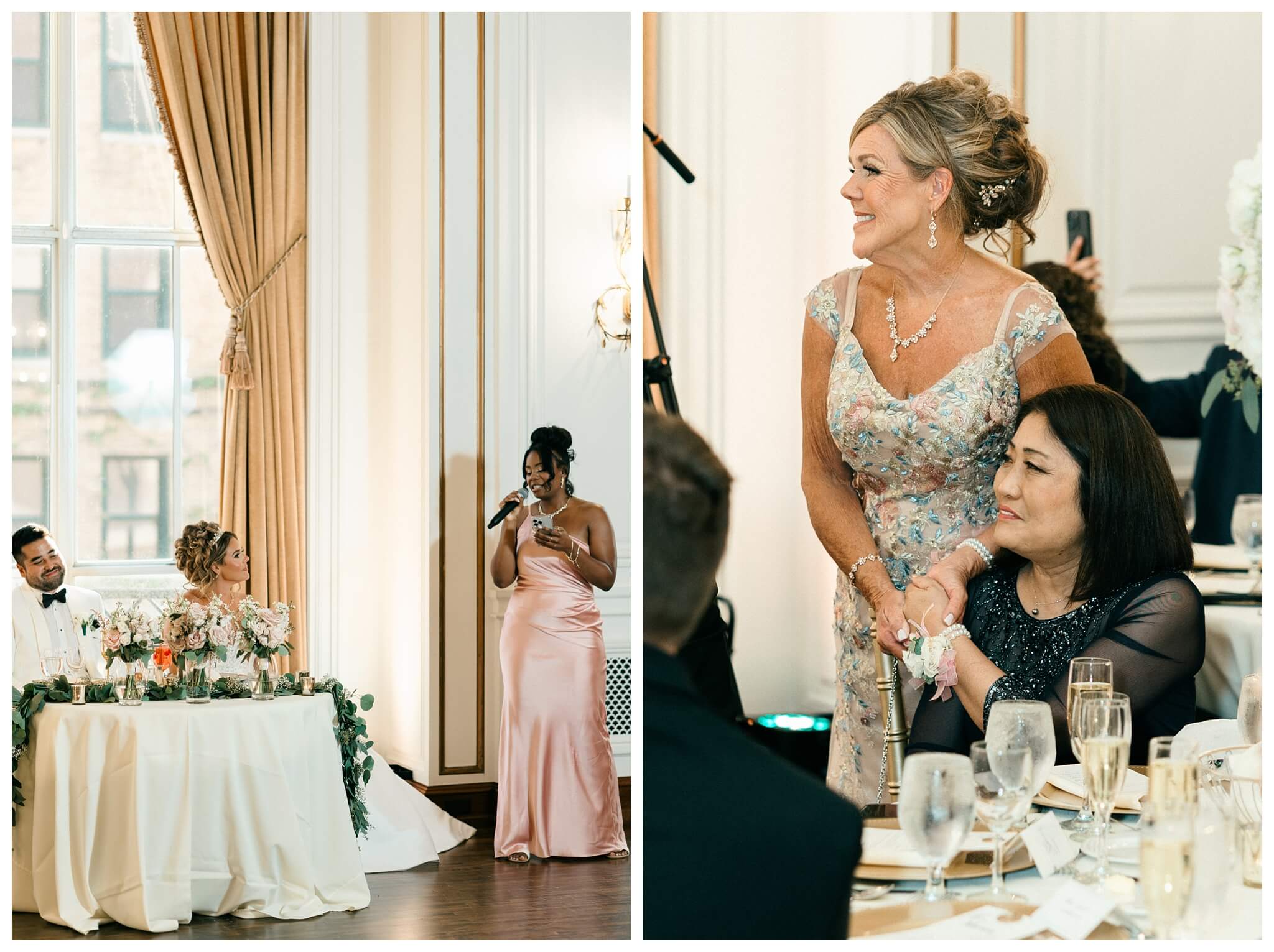 timeless ballroom wedding in downtown detroit at the colony club with motor city vintage rentals and josh and andrea photography