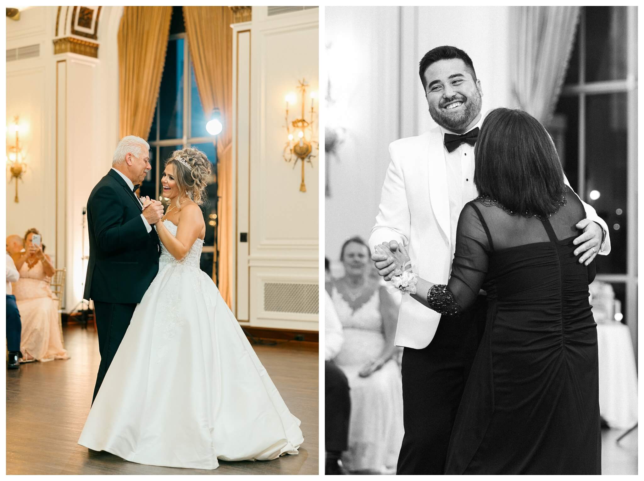 timeless ballroom wedding in downtown detroit at the colony club with motor city vintage rentals and josh and andrea photography