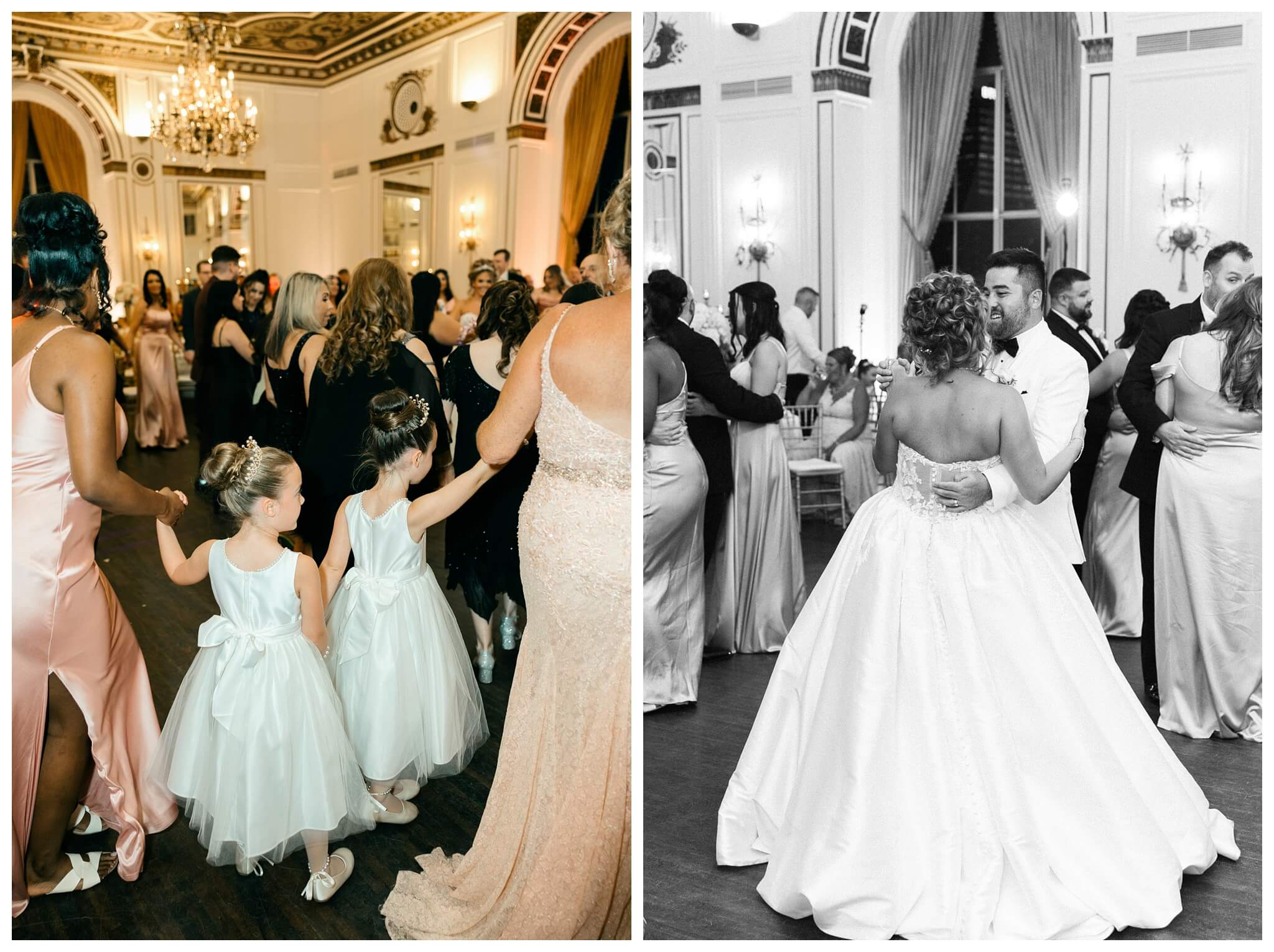 timeless ballroom wedding in downtown detroit at the colony club with motor city vintage rentals and josh and andrea photography