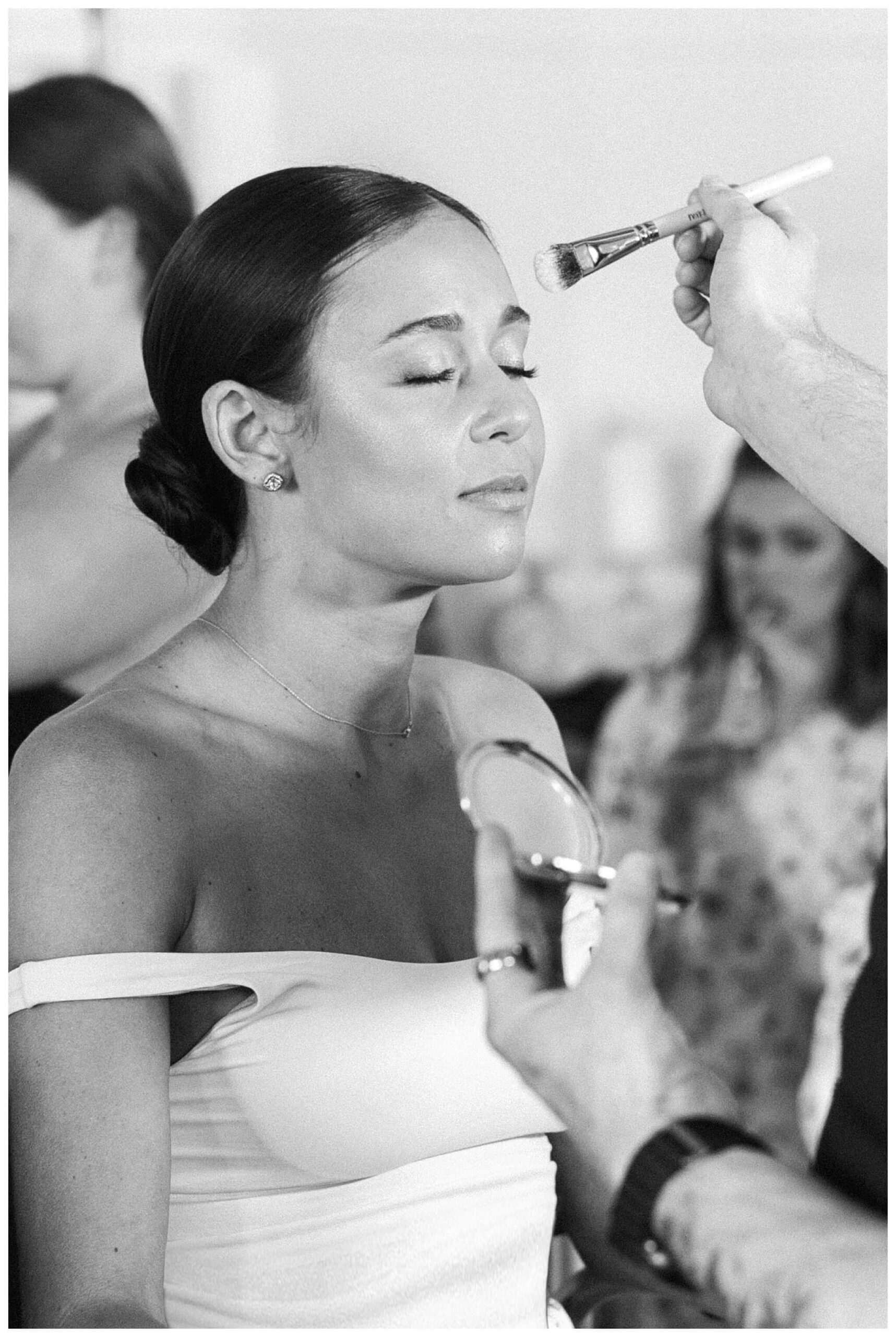 refined black and white wedding at a white barn etre farms in saint joseph michigan by josh and andrea photography 