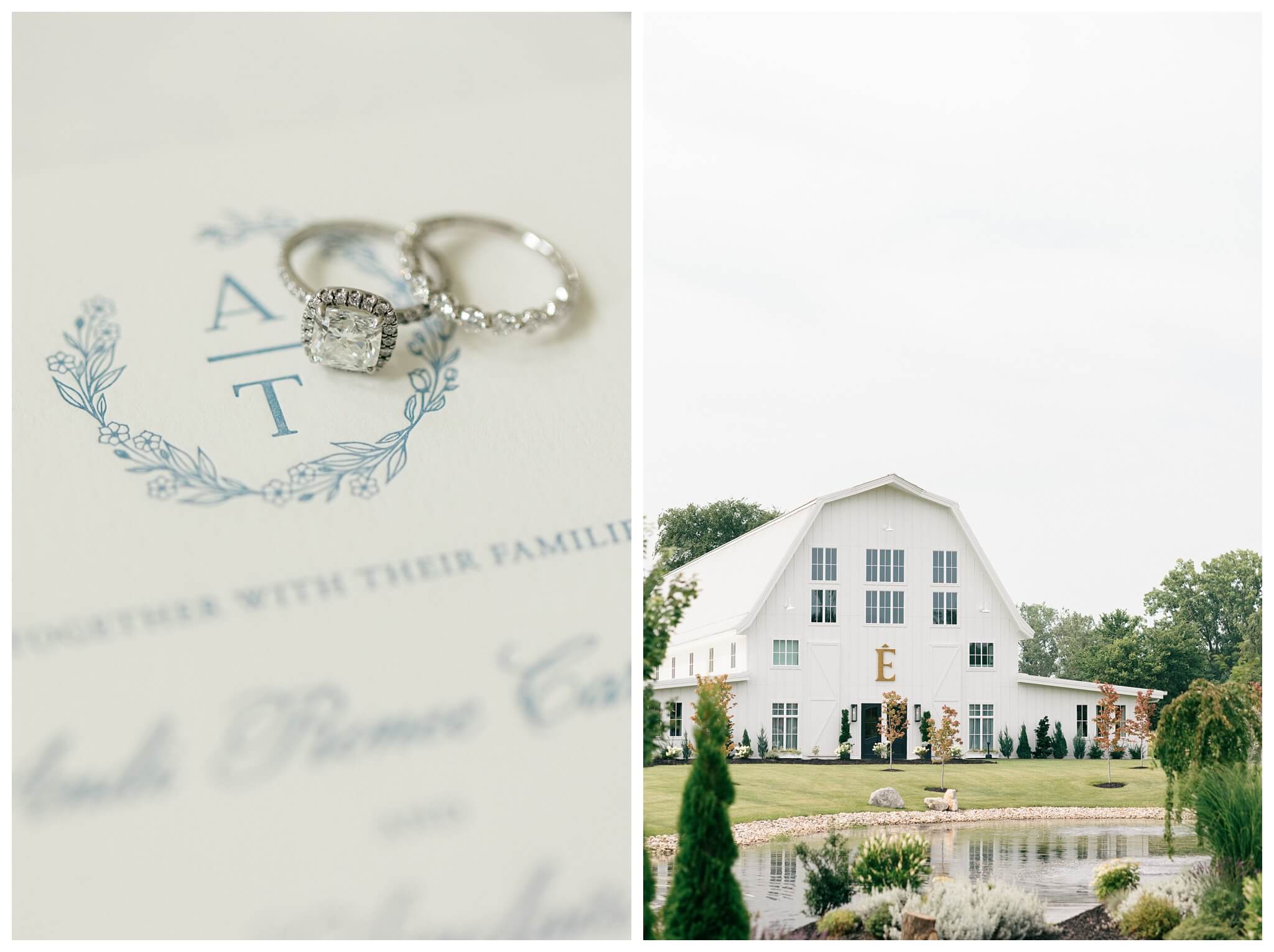 refined black and white wedding at a white barn etre farms in saint joseph michigan by josh and andrea photography 