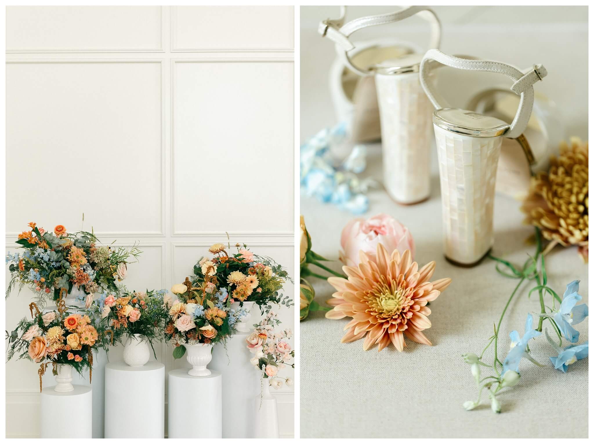 white barn wedding with parasols at etre farms in saint joseph michigan by josh and andrea photography