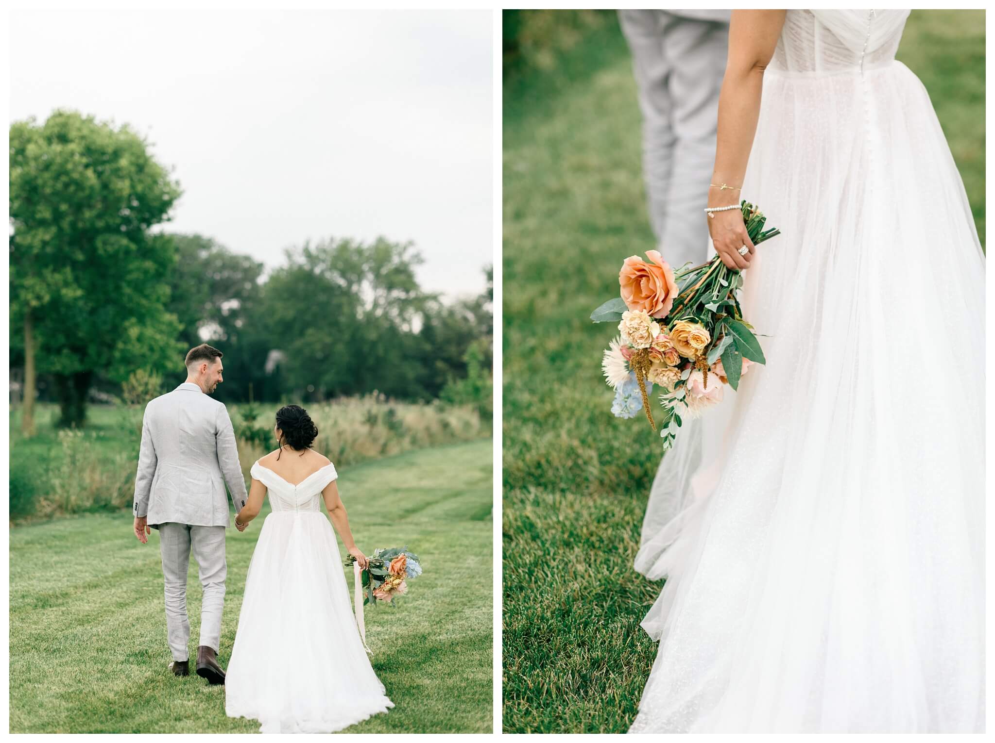 white barn wedding with parasols at etre farms in saint joseph michigan by josh and andrea photography