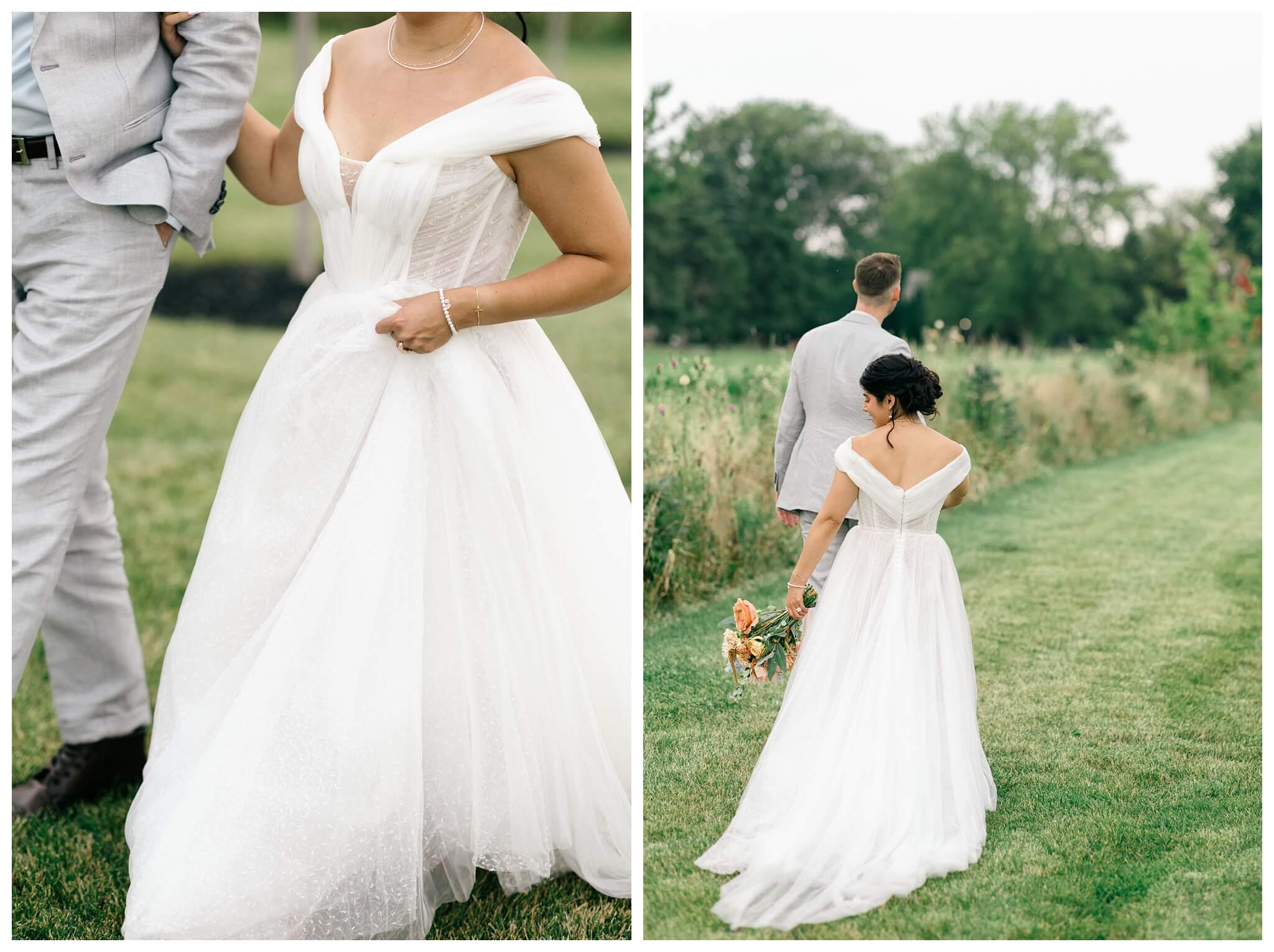 white barn wedding with parasols at etre farms in saint joseph michigan by josh and andrea photography