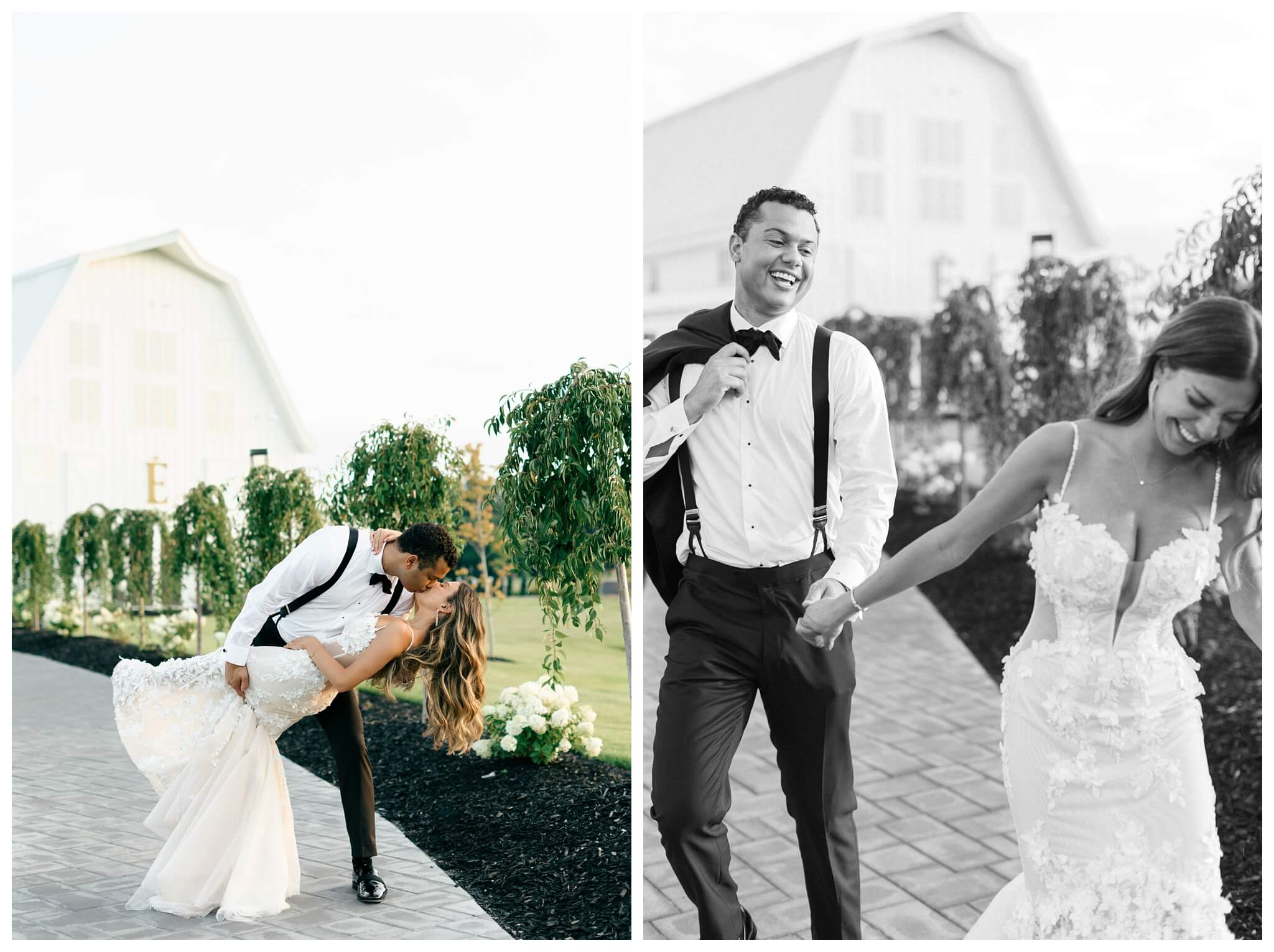 gorgeous white barn wedding at etre farms near saint joseph michigan by josh and andrea photography