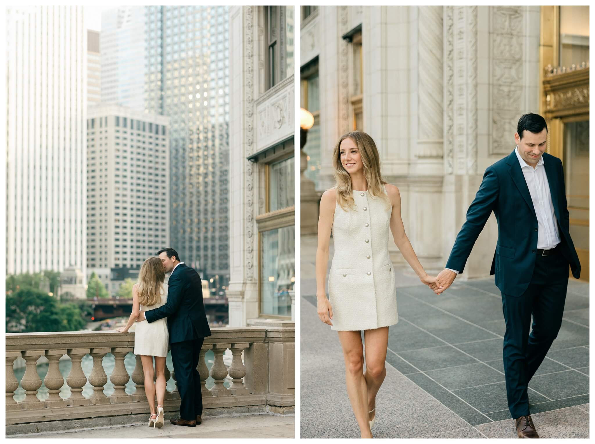 timeless romantic garden city engagement shoot in downtown chicago by Josh and Andrea photography