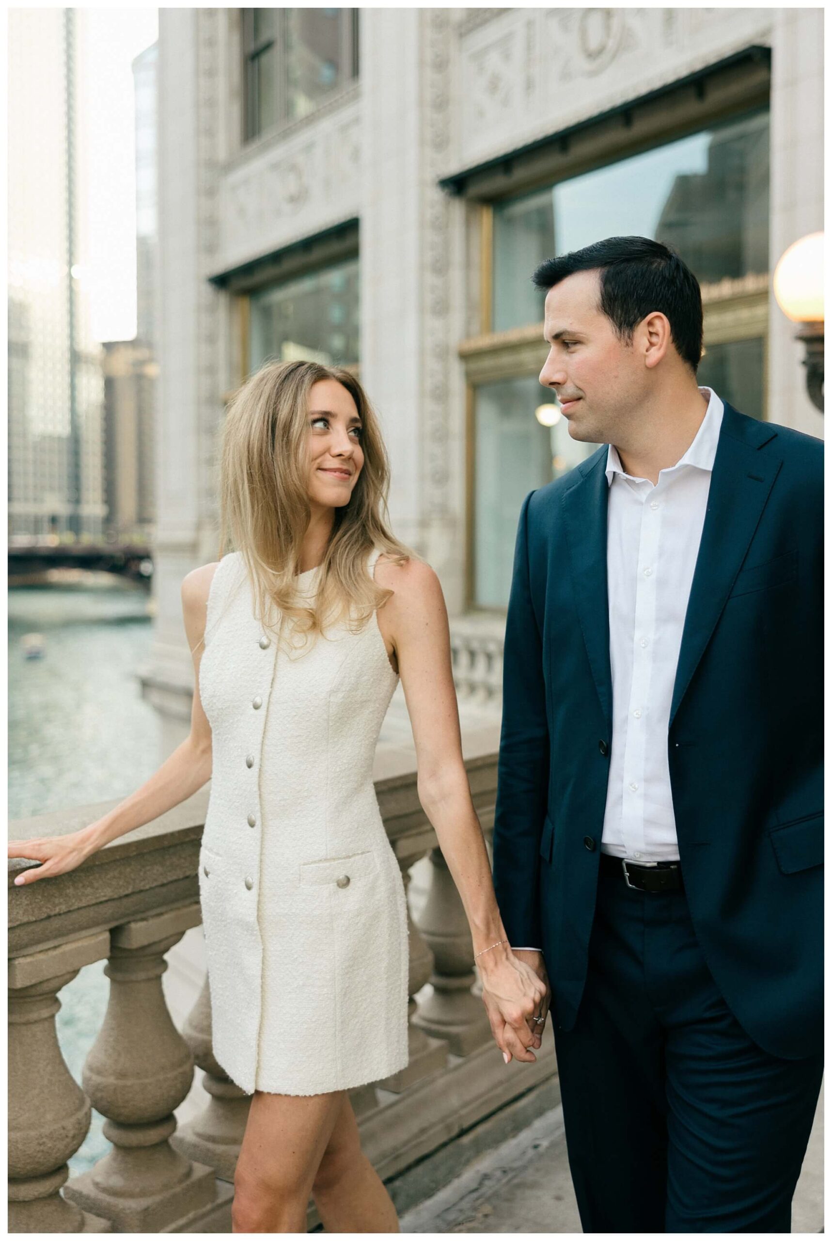 timeless romantic garden city engagement shoot in downtown chicago by Josh and Andrea photography