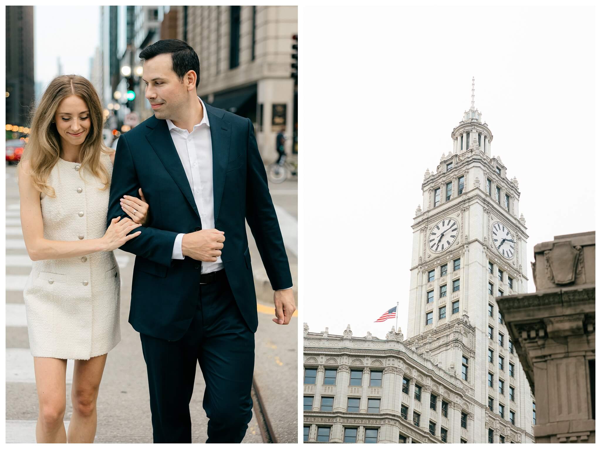 timeless romantic garden city engagement shoot in downtown chicago by Josh and Andrea photography