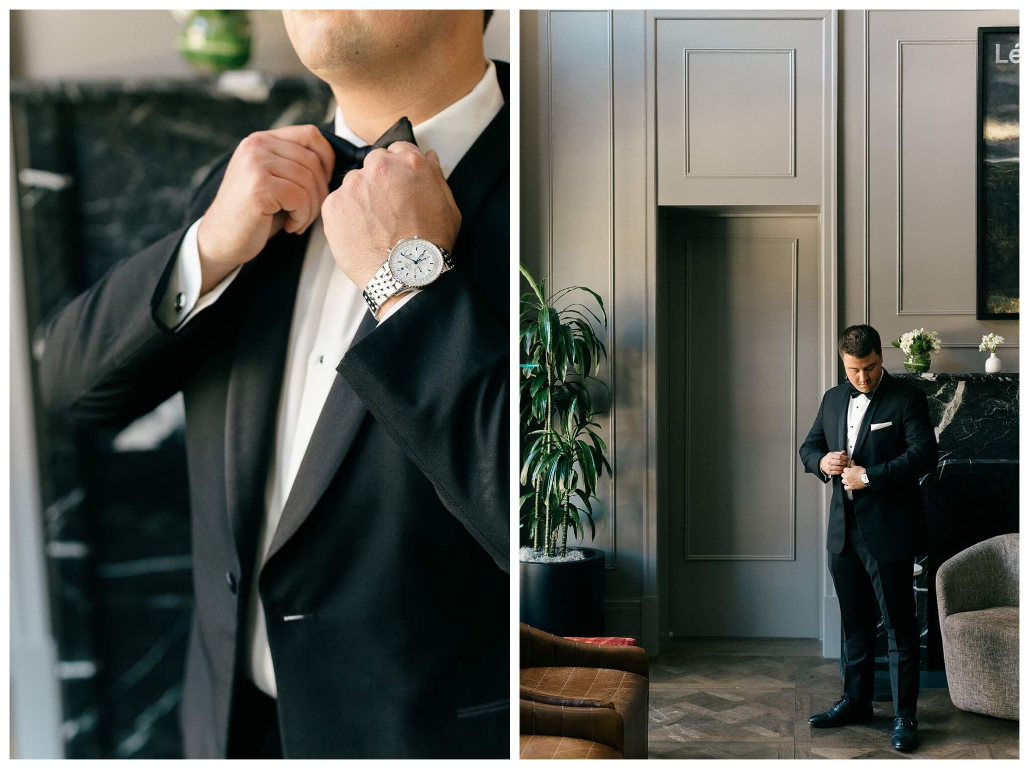 elegant refined hotel wedding at the Daxton hotel in birmingham michigan by josh and andrea photography