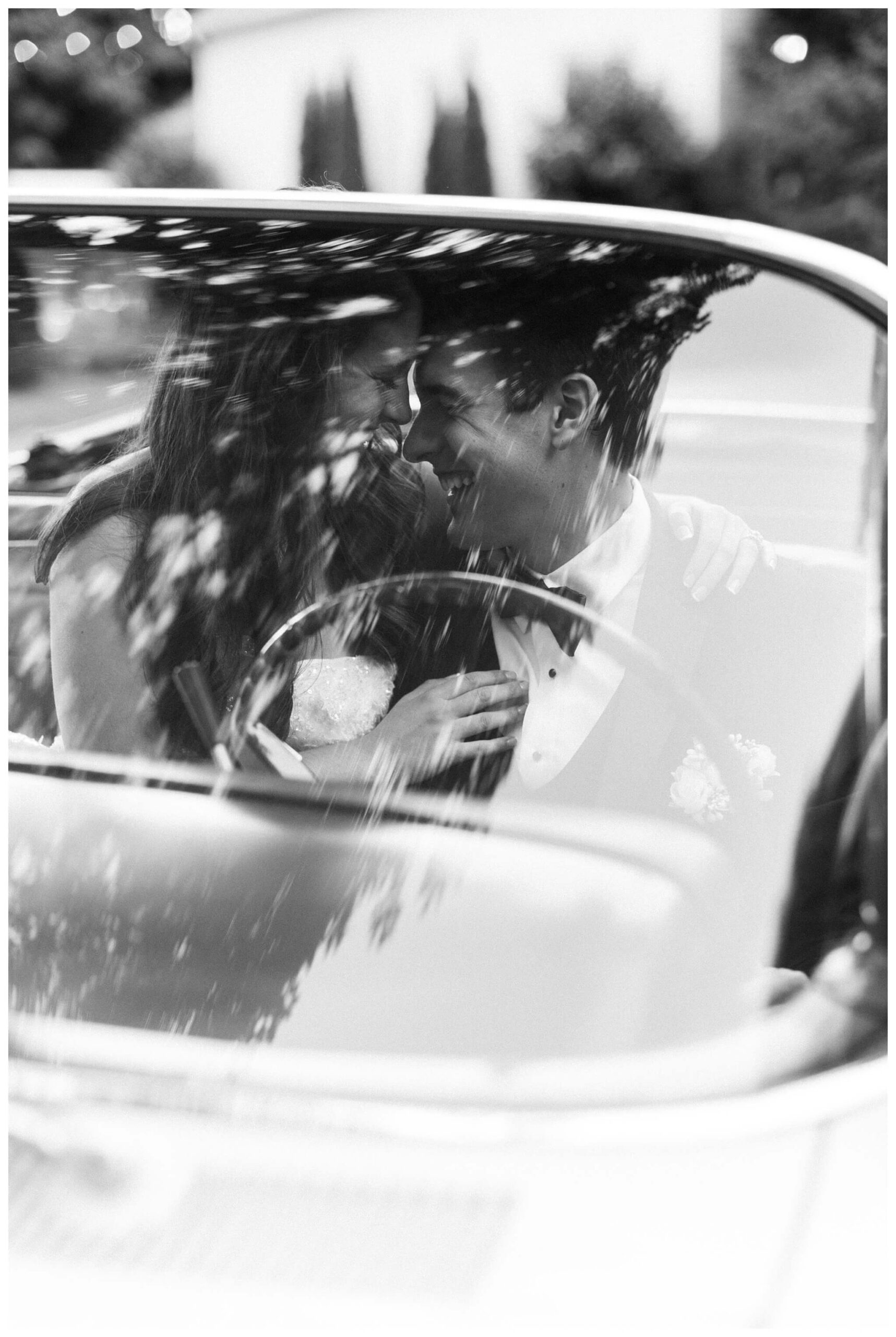 romantic white chapel wedding in niles michigan at morris estate with classic car by josh and andrea photography