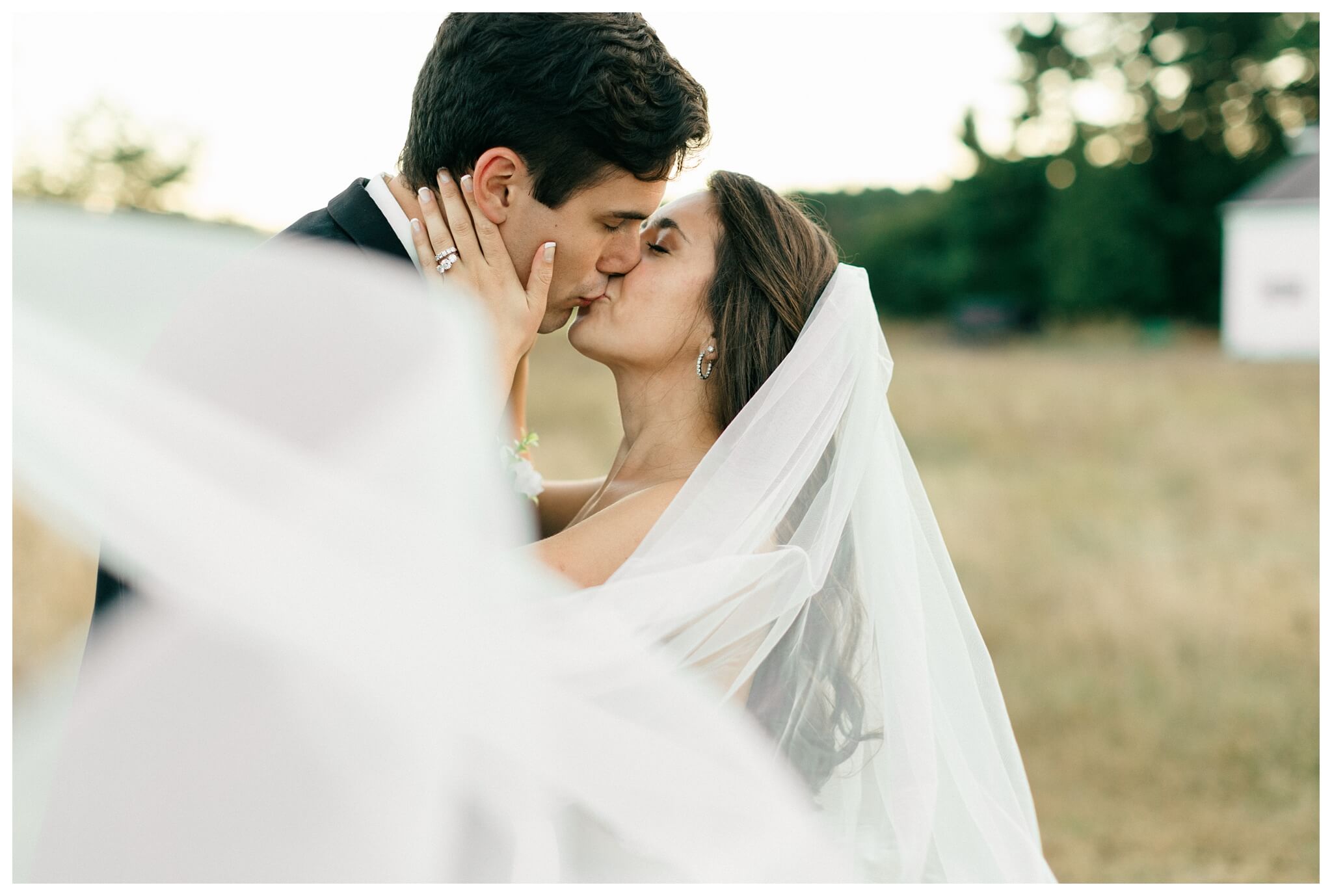 romantic white chapel wedding in niles michigan at morris estate with classic car by josh and andrea photography