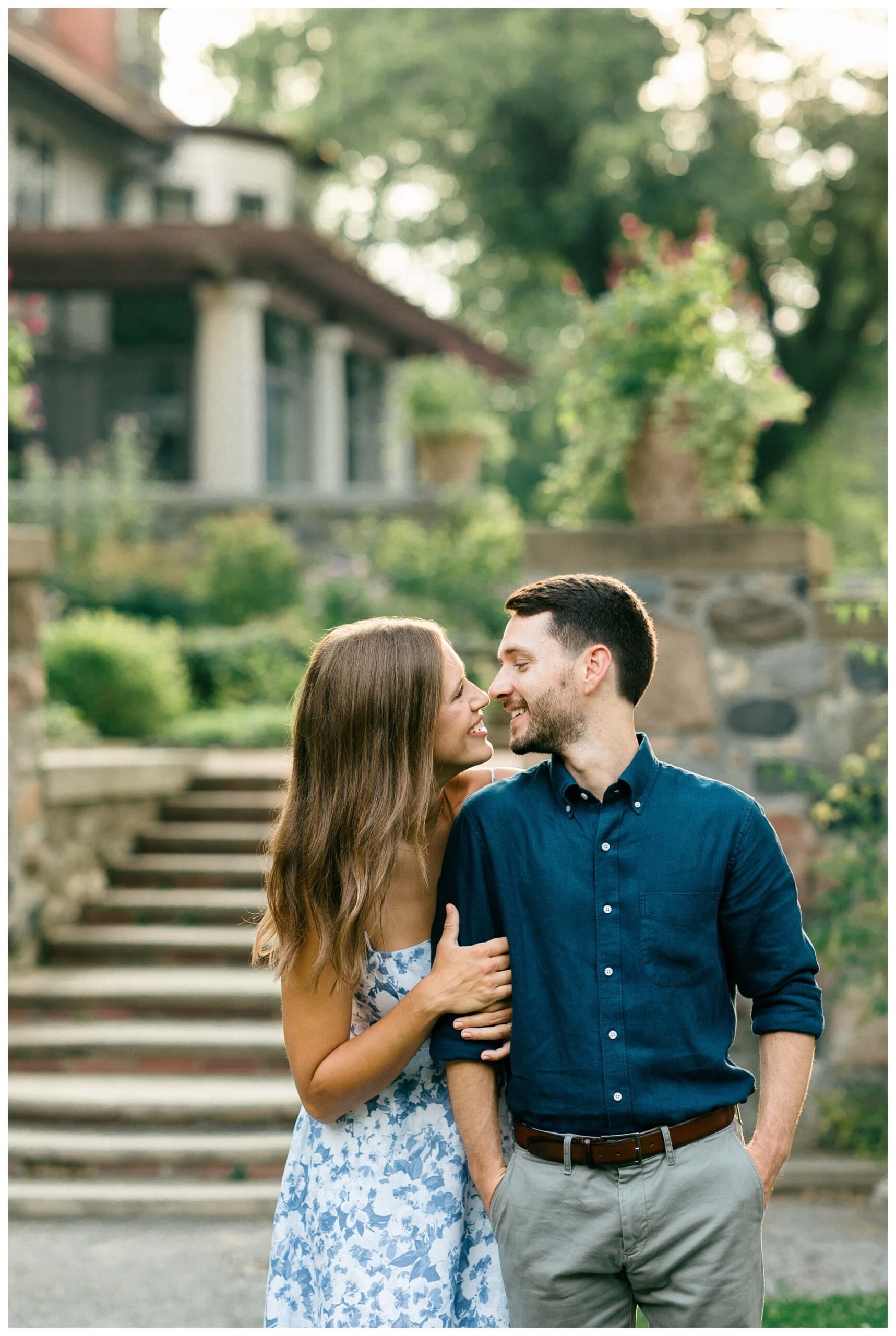 elegant estate engagement shoot by cranbrook house and gardens near detroit michigan by josh and andrea photography