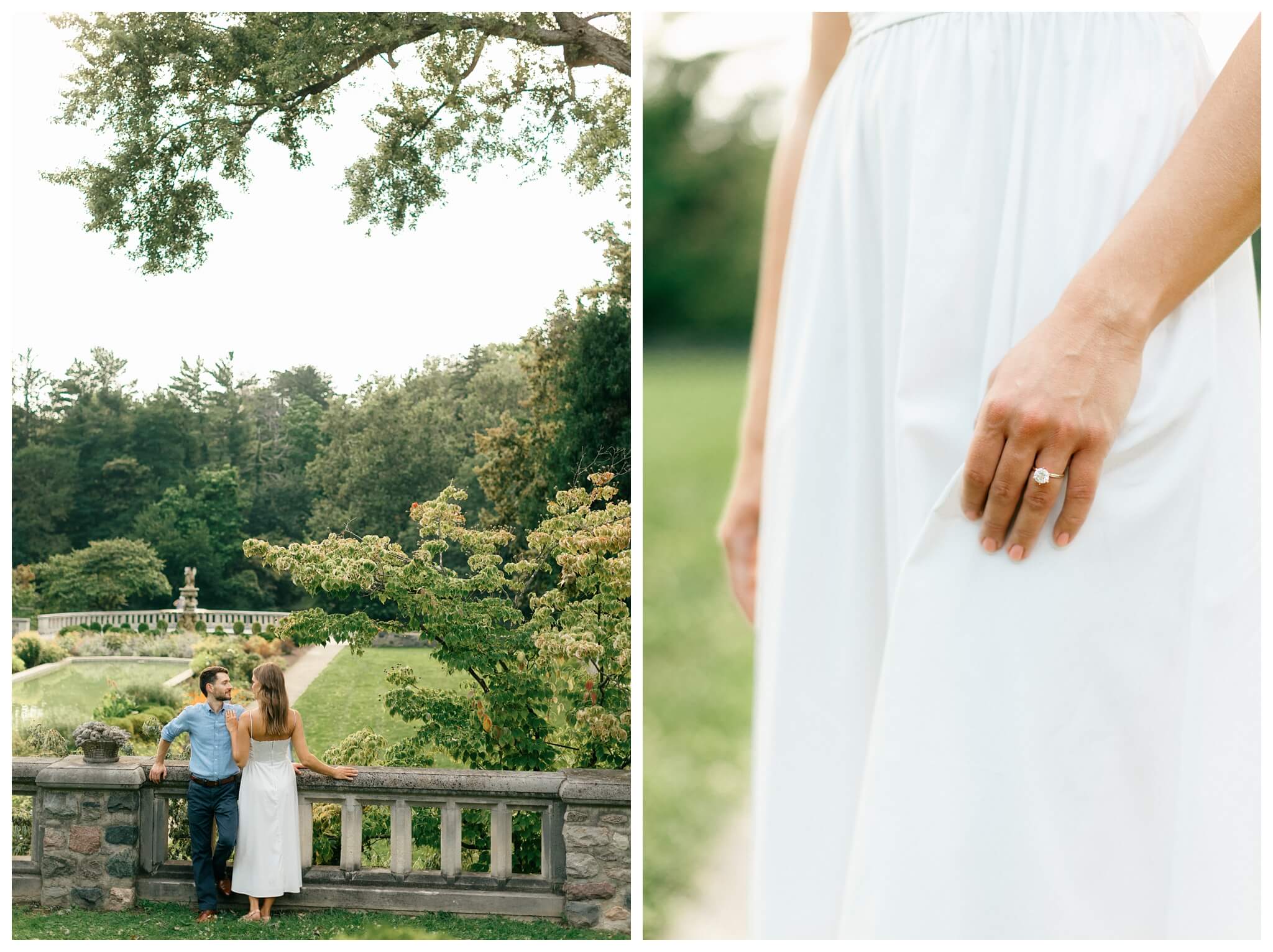 elegant estate engagement shoot by cranbrook house and gardens near detroit michigan by josh and andrea photography