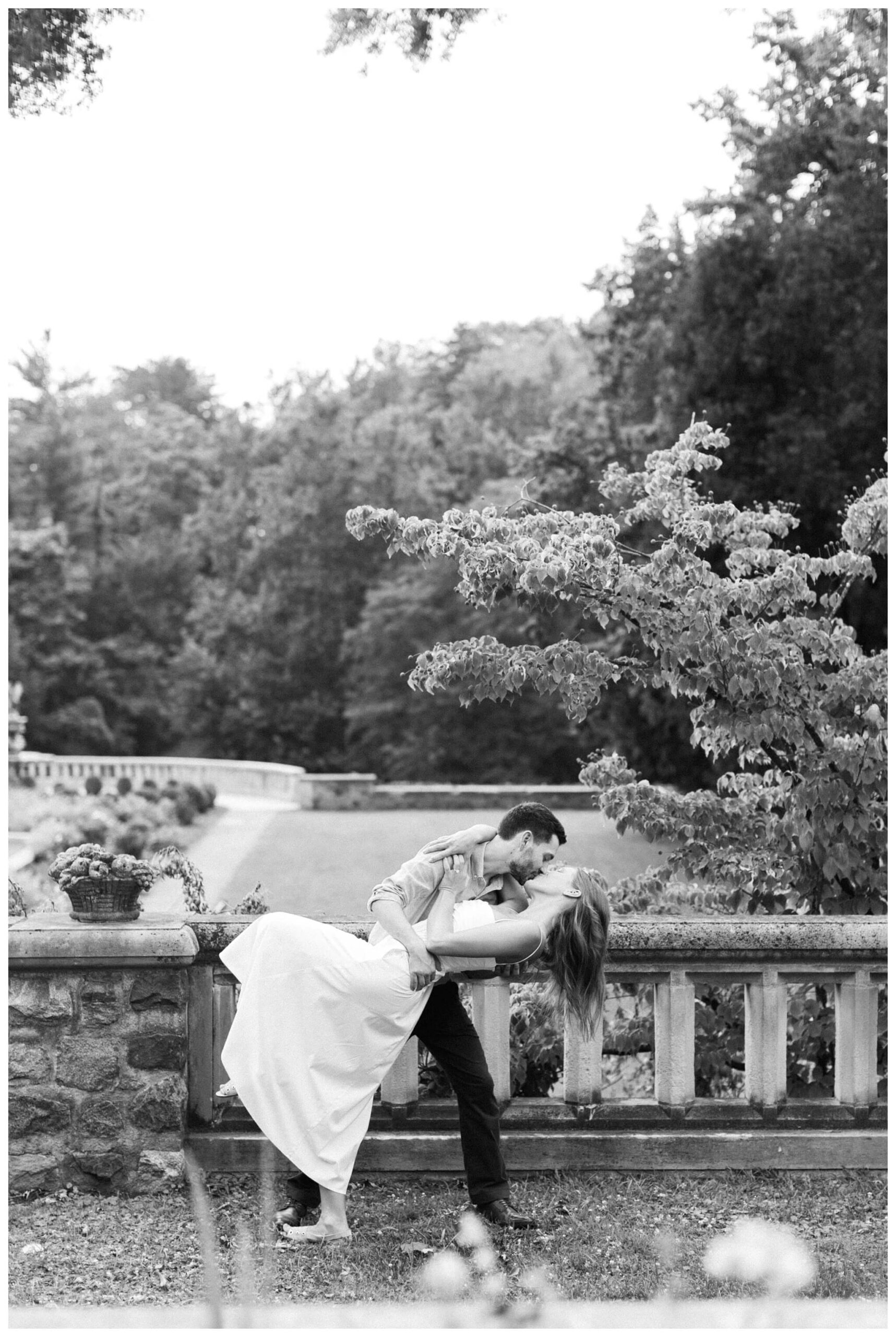 elegant estate engagement shoot by cranbrook house and gardens near detroit michigan by josh and andrea photography