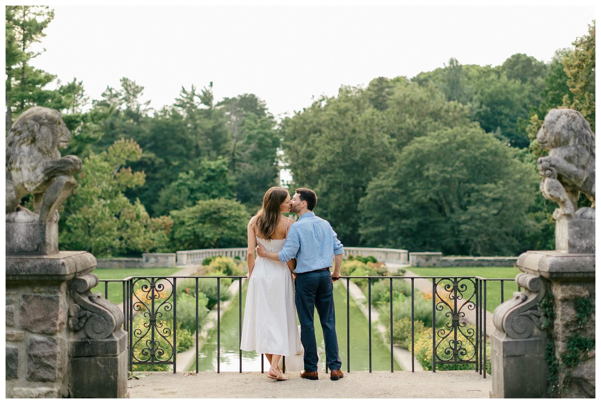 elegant estate engagement shoot by cranbrook house and gardens near detroit michigan by josh and andrea photography