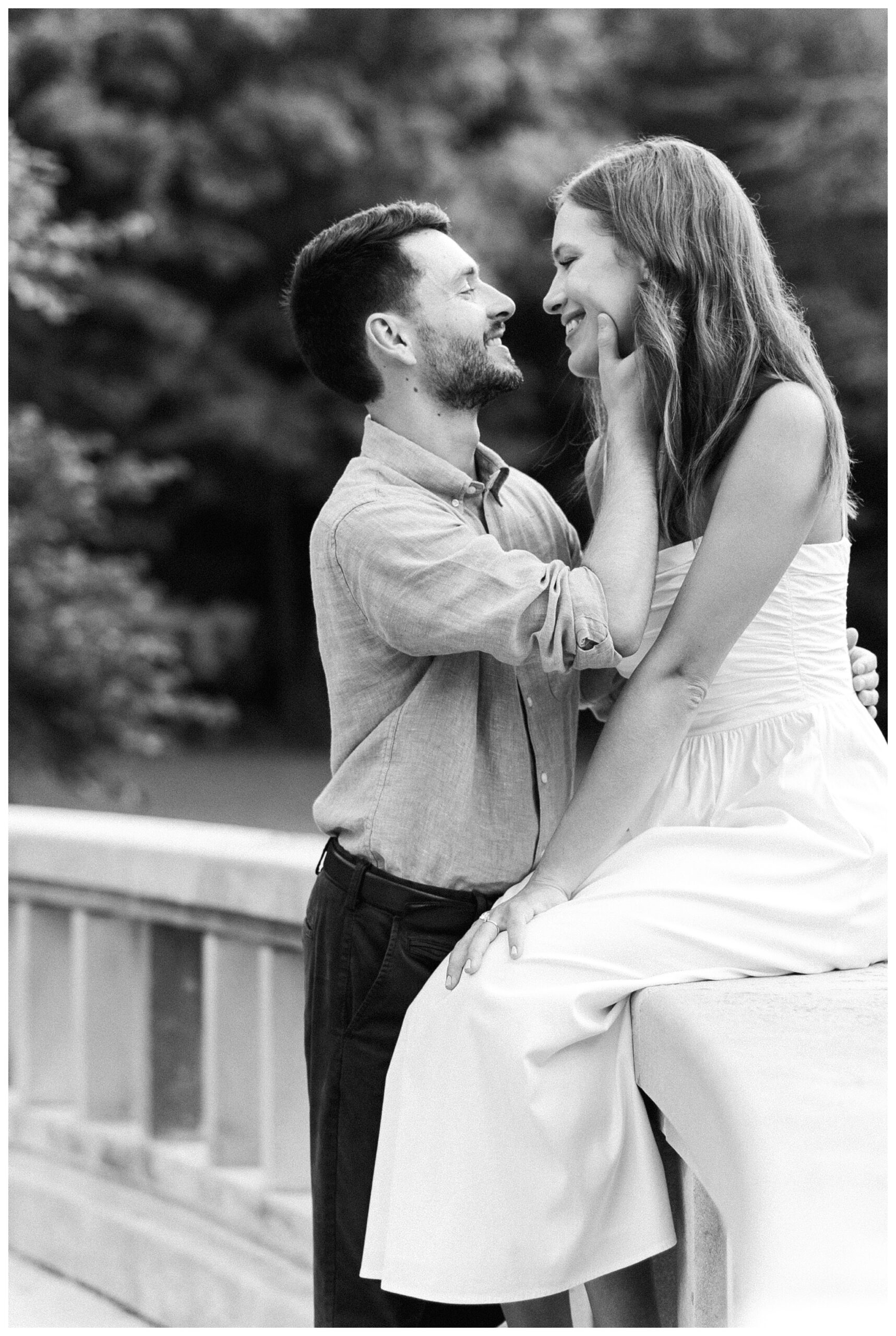 elegant estate engagement shoot by cranbrook house and gardens near detroit michigan by josh and andrea photography