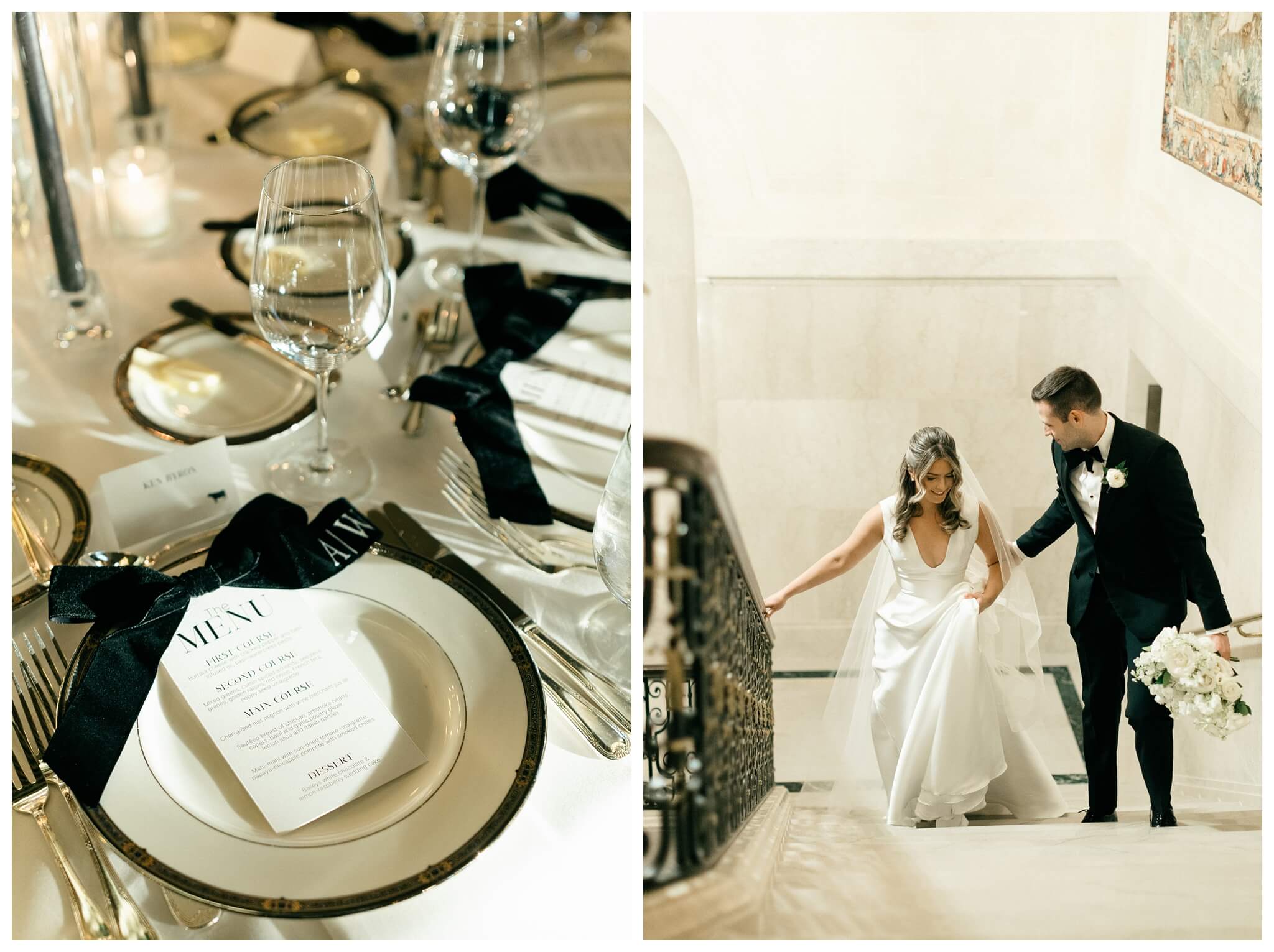 beautiful historic iconic black tie wedding in downtown detroit at the detroit athletic club by josh and andrea photography