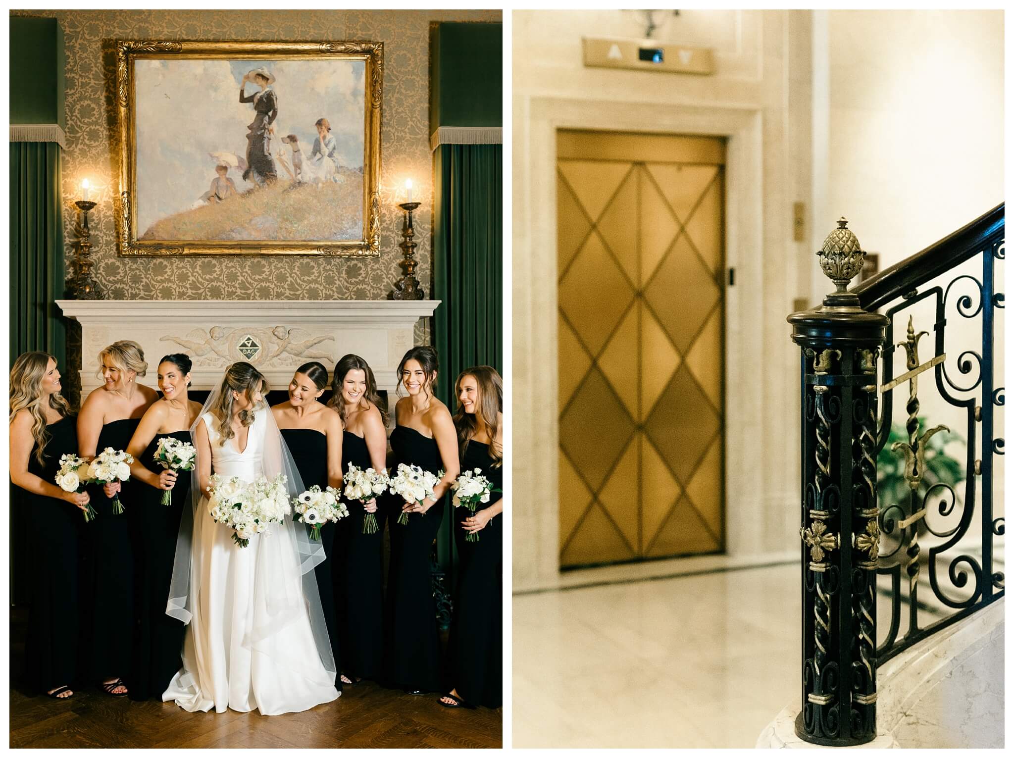 beautiful historic iconic black tie wedding in downtown detroit at the detroit athletic club by josh and andrea photography