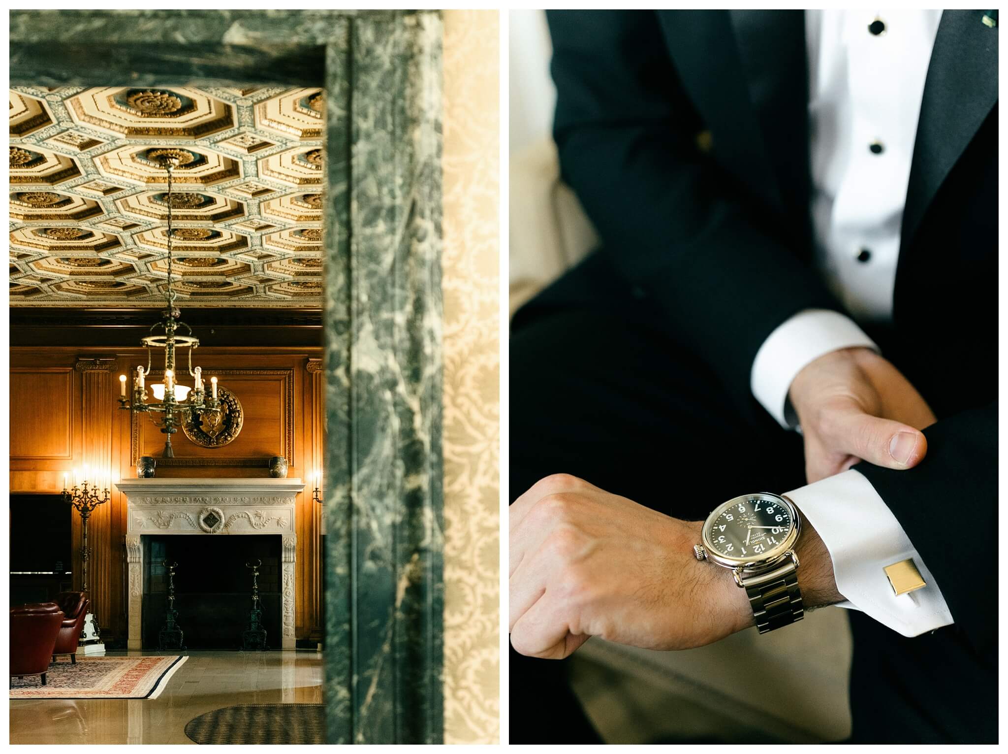 beautiful historic iconic black tie wedding in downtown detroit at the detroit athletic club by josh and andrea photography