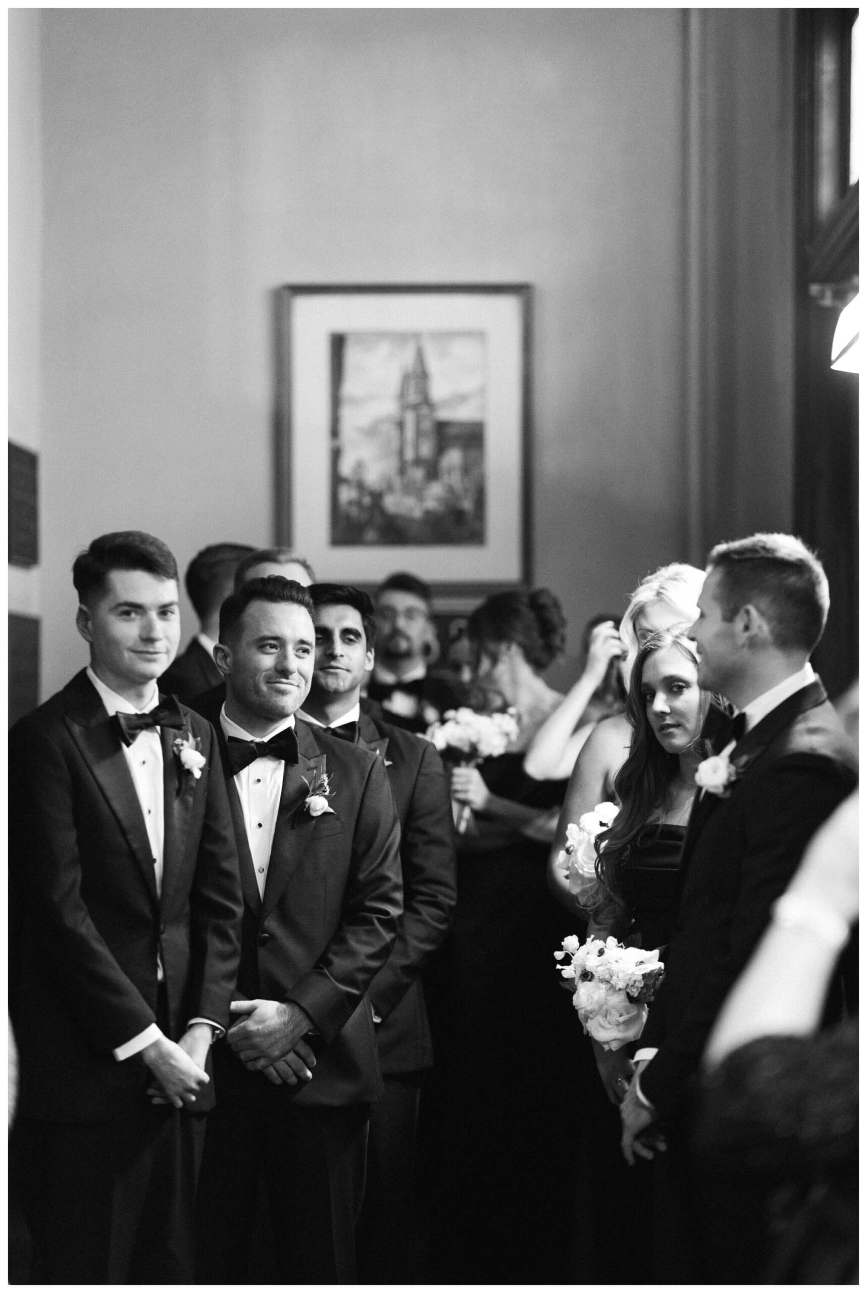 beautiful historic iconic black tie wedding in downtown detroit at the detroit athletic club by josh and andrea photography