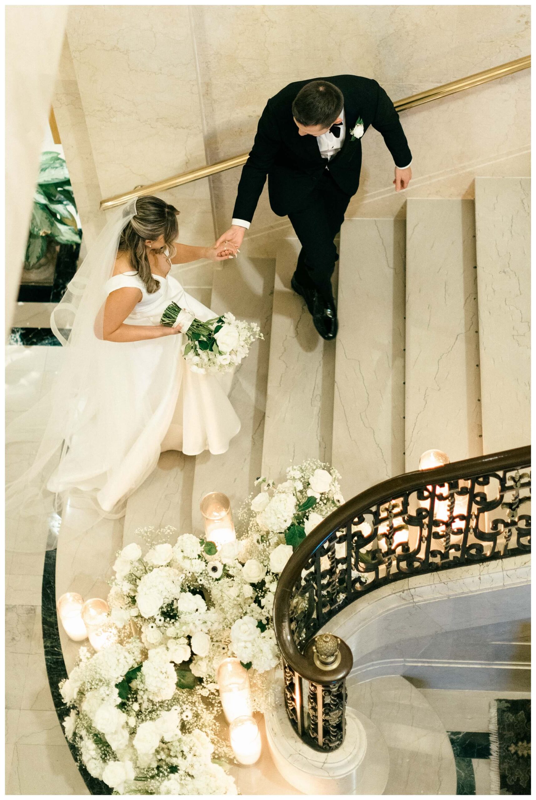 beautiful historic iconic black tie wedding in downtown detroit at the detroit athletic club by josh and andrea photography