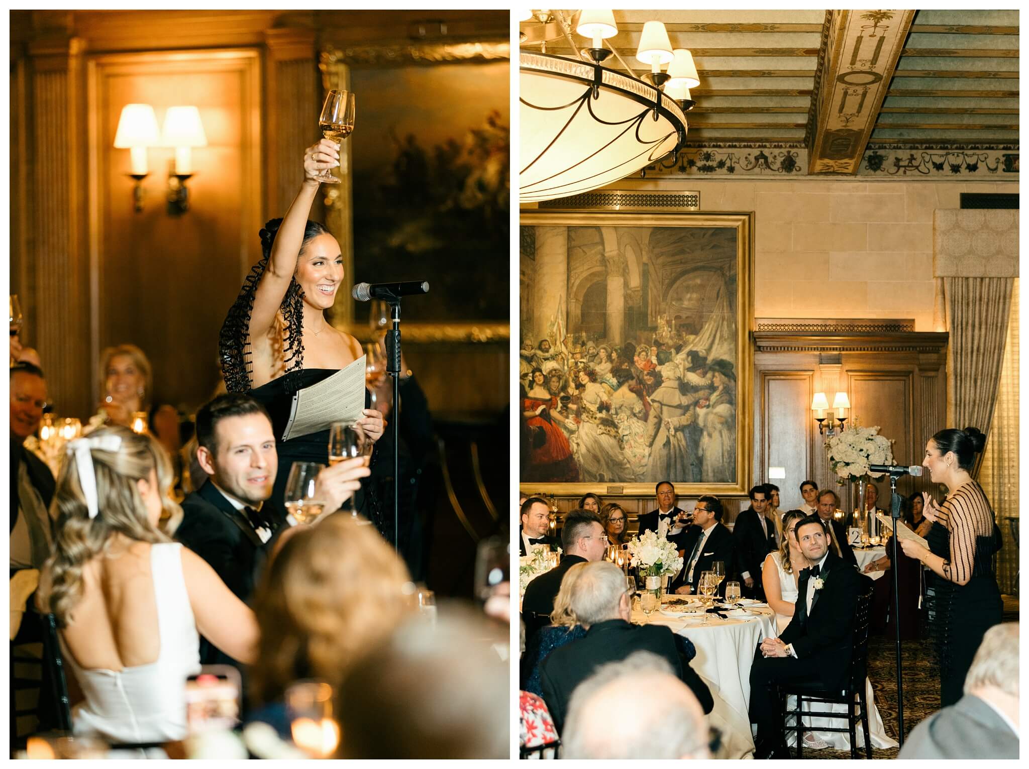 beautiful historic iconic black tie wedding in downtown detroit at the detroit athletic club by josh and andrea photography