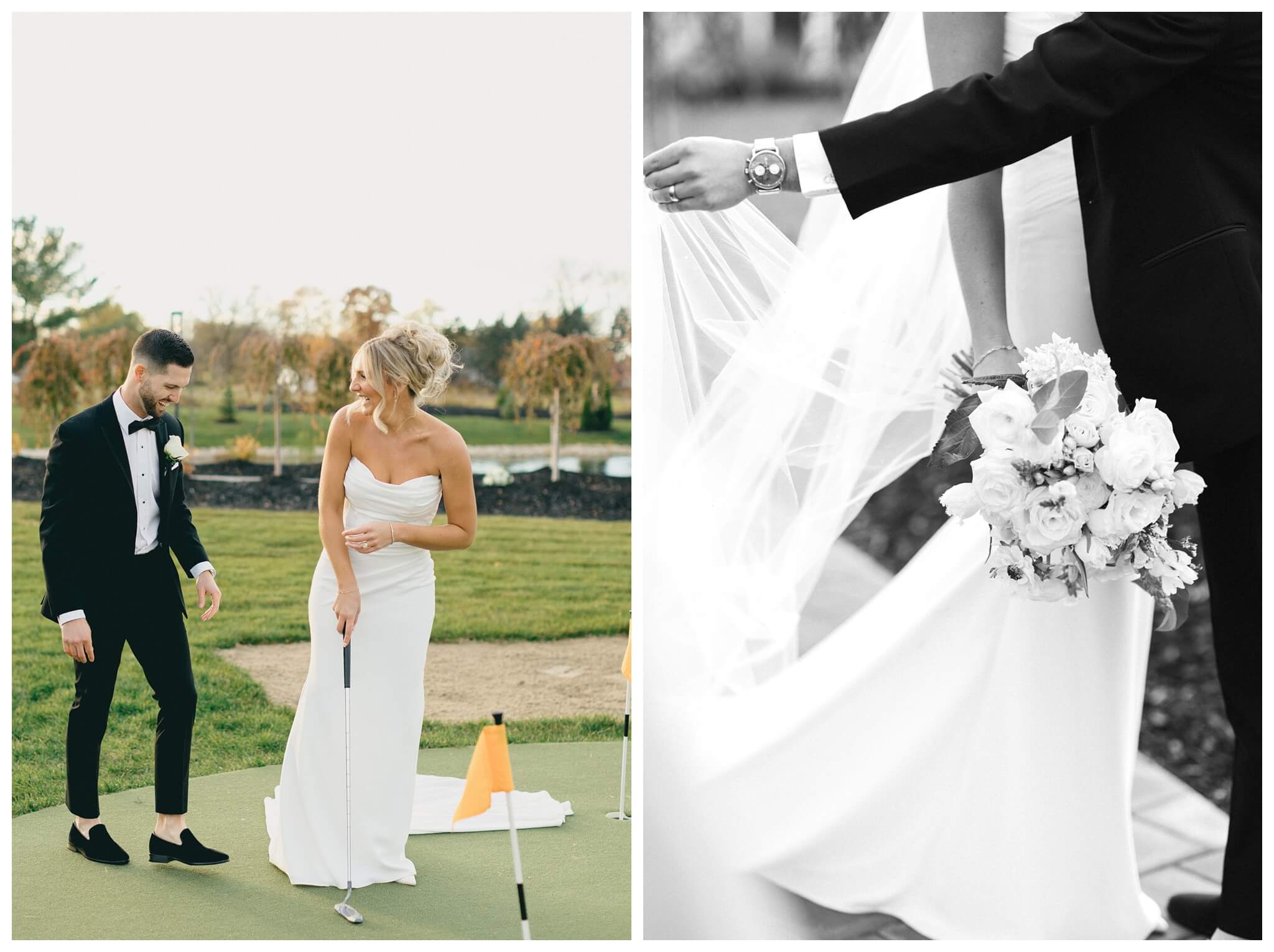 classy sophisticated black tie wedding at a white barn at Etre farms in michigan by josh and andrea photography