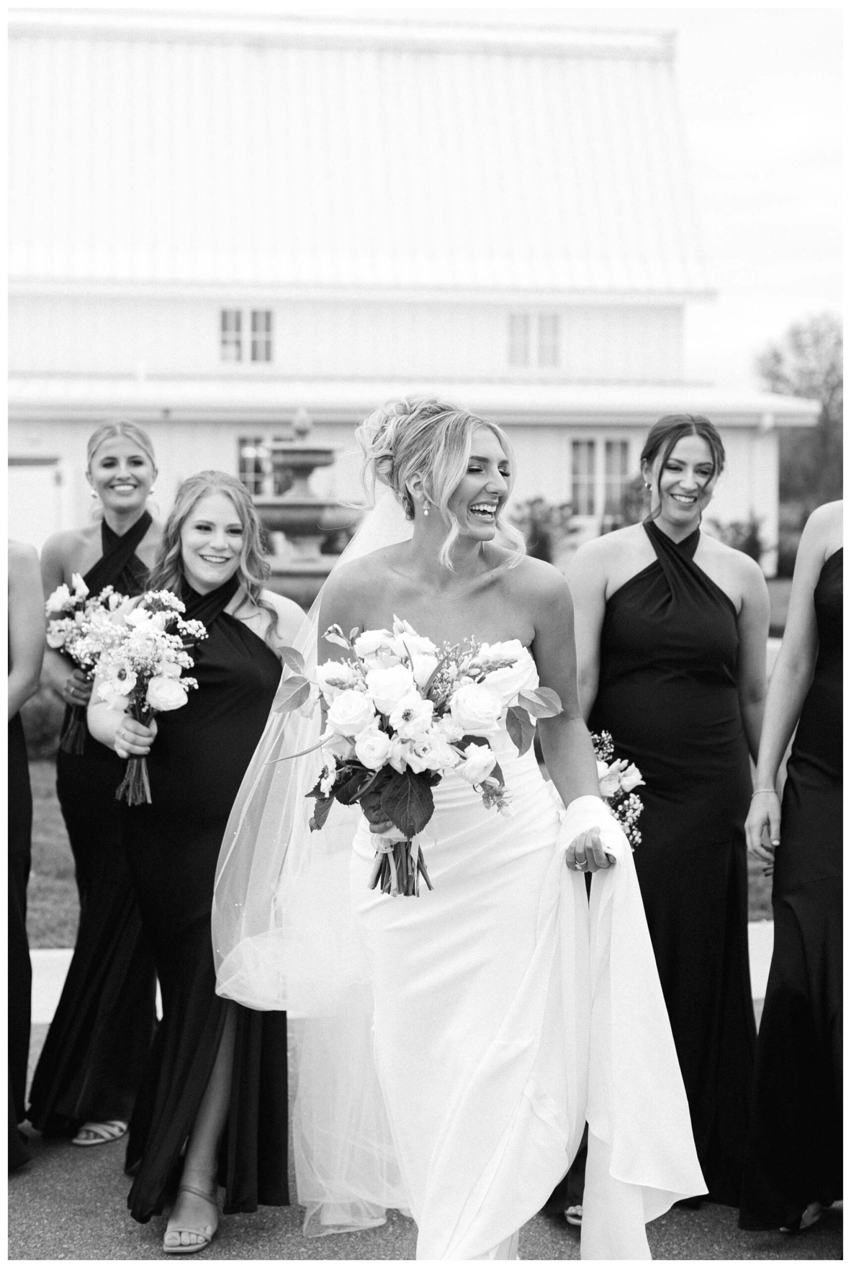 classy sophisticated black tie wedding at a white barn at Etre farms in michigan by josh and andrea photography