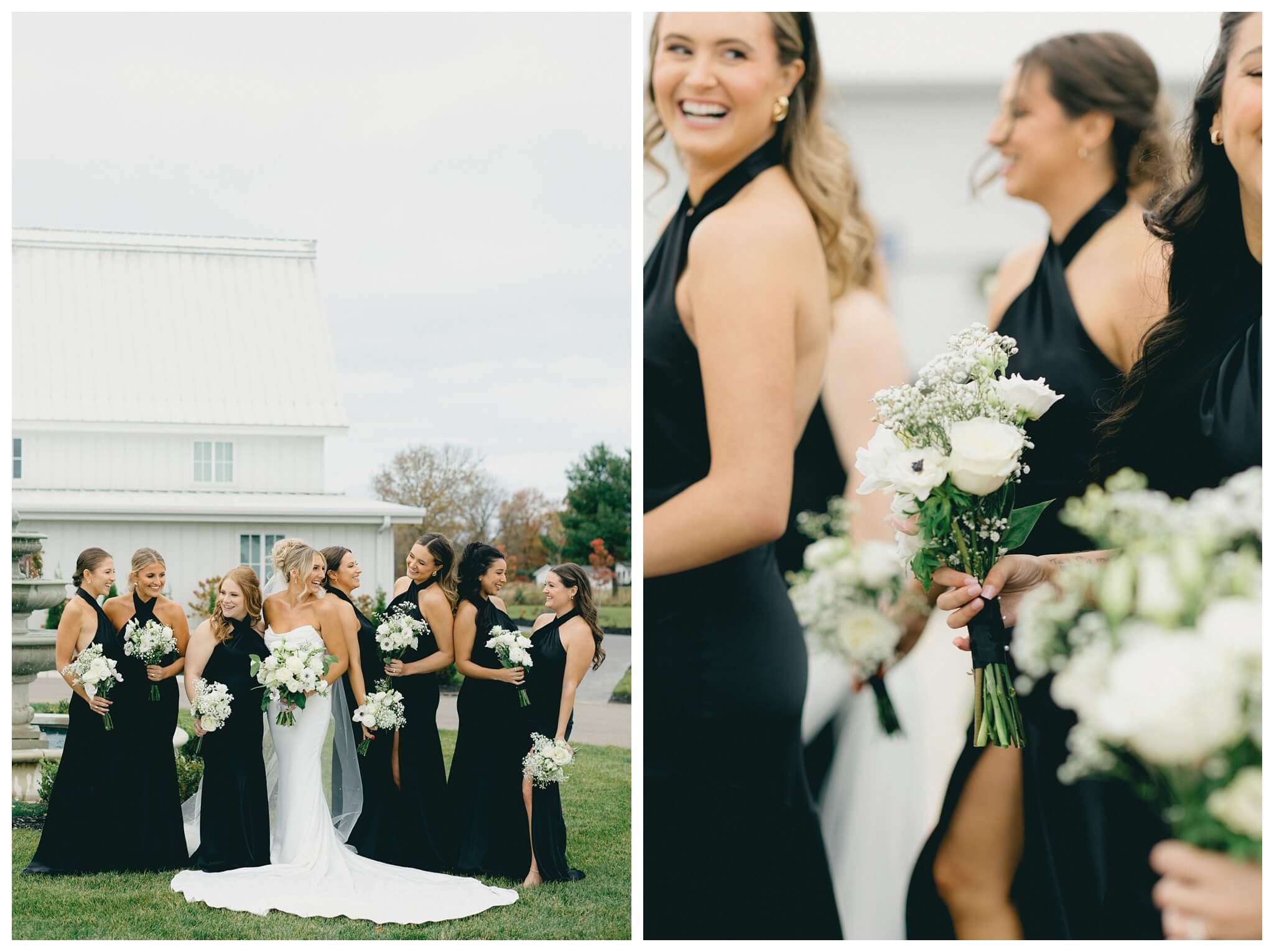 classy sophisticated black tie wedding at a white barn at Etre farms in michigan by josh and andrea photography