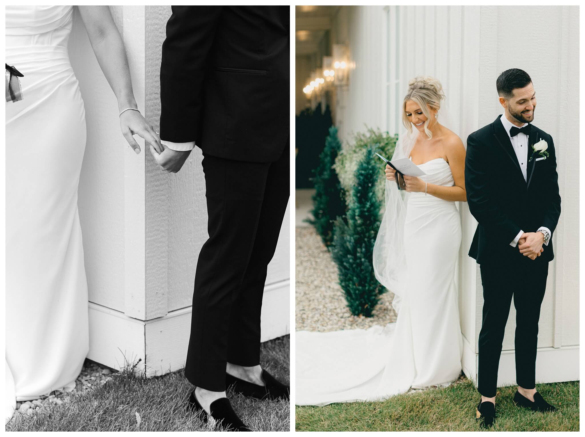 classy sophisticated black tie wedding at a white barn at Etre farms in michigan by josh and andrea photography