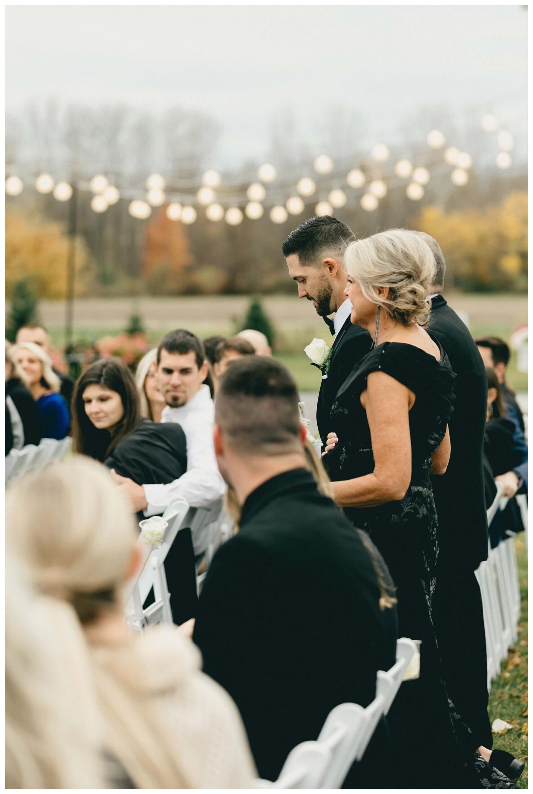 classy sophisticated black tie wedding at a white barn at Etre farms in michigan by josh and andrea photography