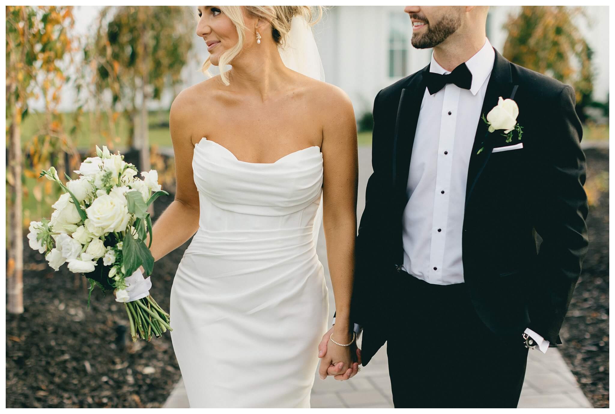 classy sophisticated black tie wedding at a white barn at Etre farms in michigan by josh and andrea photography