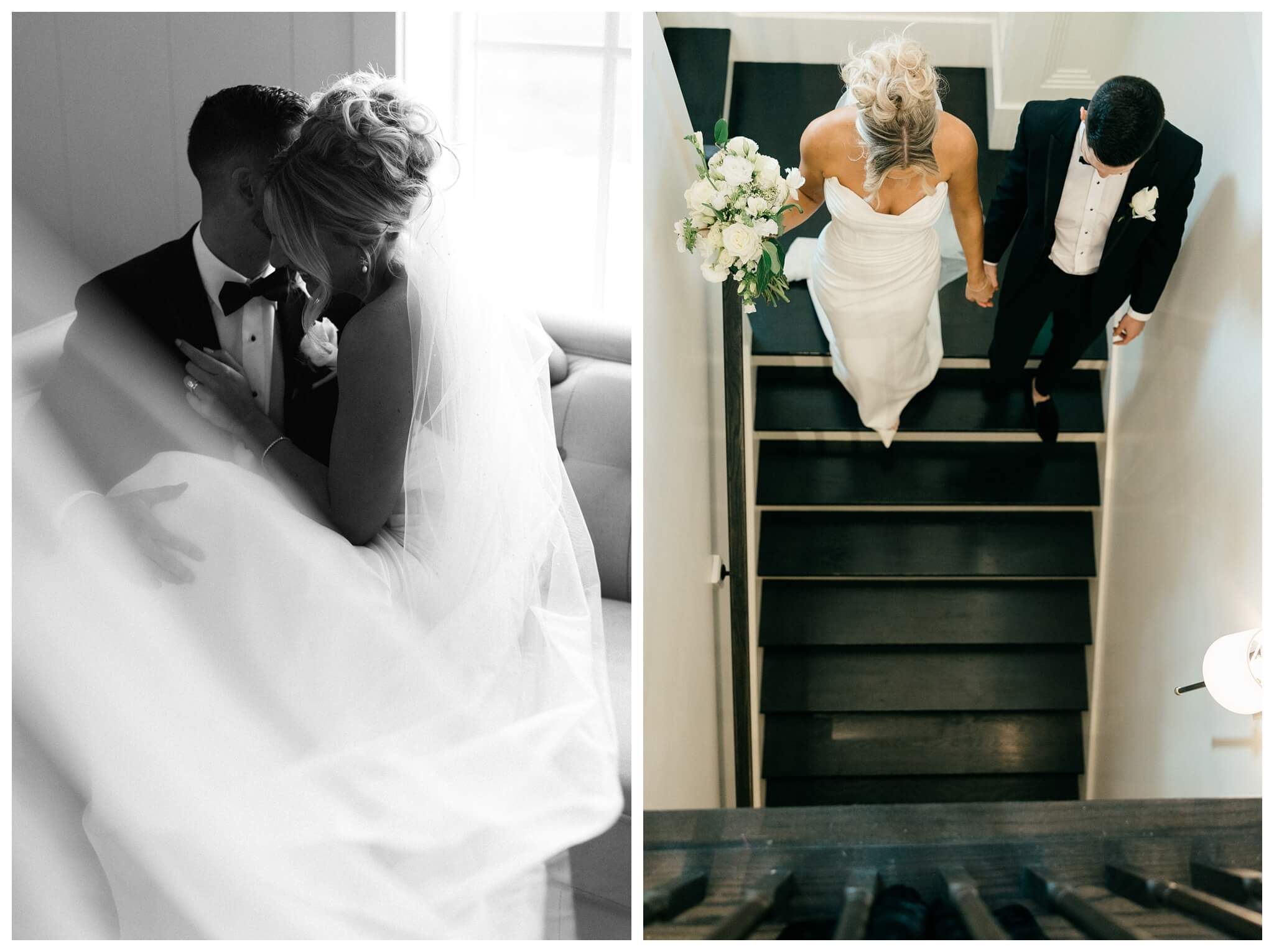 classy sophisticated black tie wedding at a white barn at Etre farms in michigan by josh and andrea photography