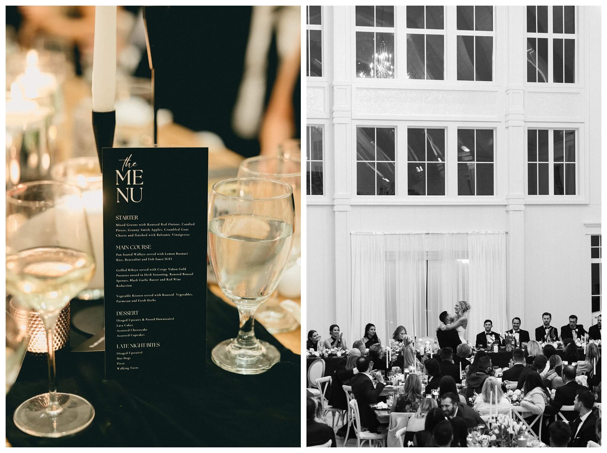 classy sophisticated black tie wedding at a white barn at Etre farms in michigan by josh and andrea photography