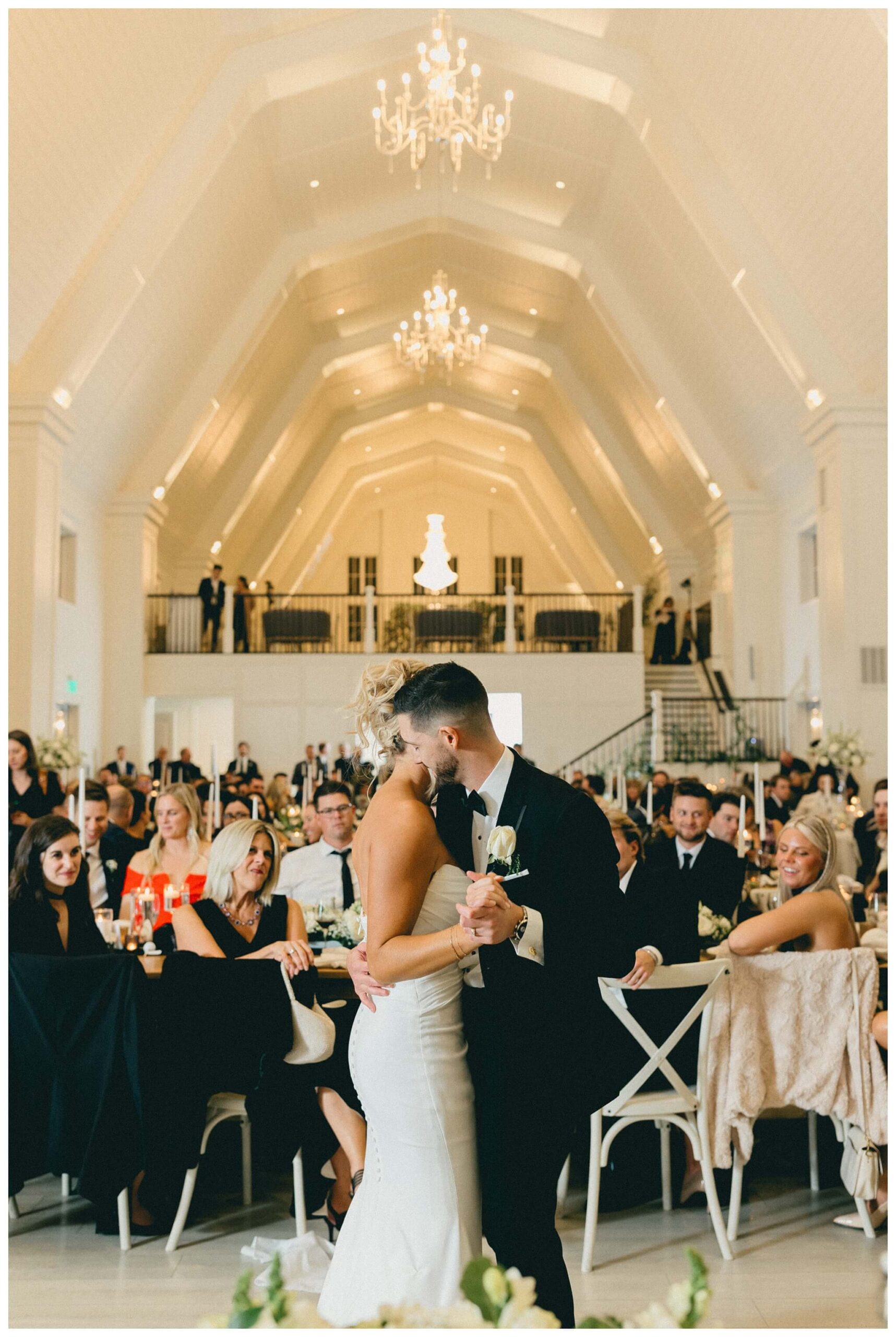 classy sophisticated black tie wedding at a white barn at Etre farms in michigan by josh and andrea photography